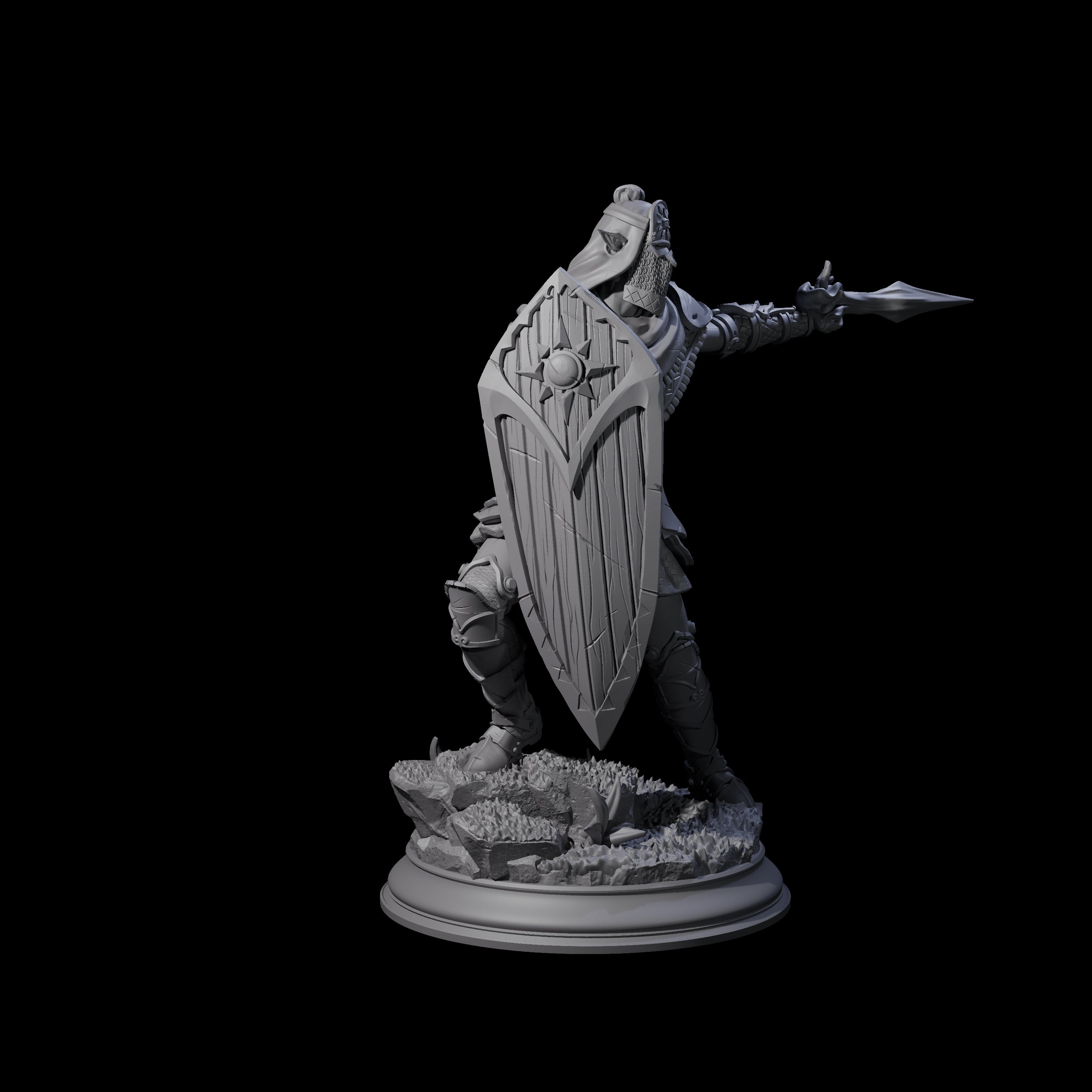 Sandy Elf Crusader Battlemage Miniature for Dungeons and Dragons, Pathfinder or other TTRPGs