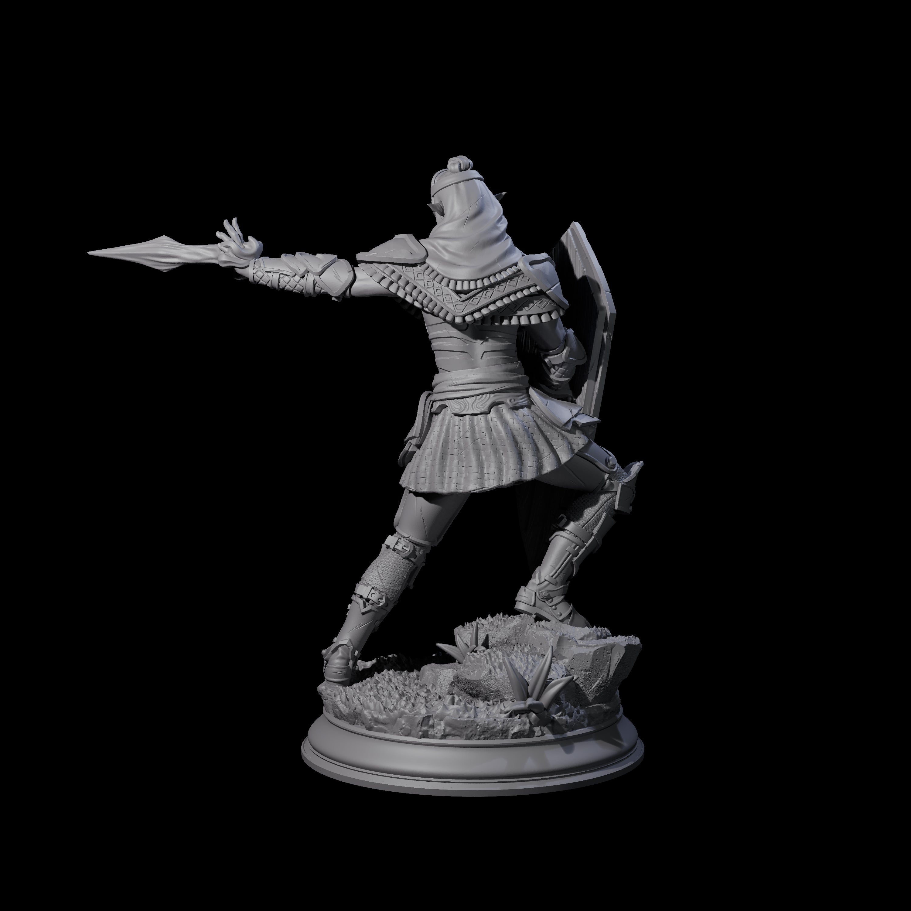 Sandy Elf Crusader Battlemage Miniature for Dungeons and Dragons, Pathfinder or other TTRPGs