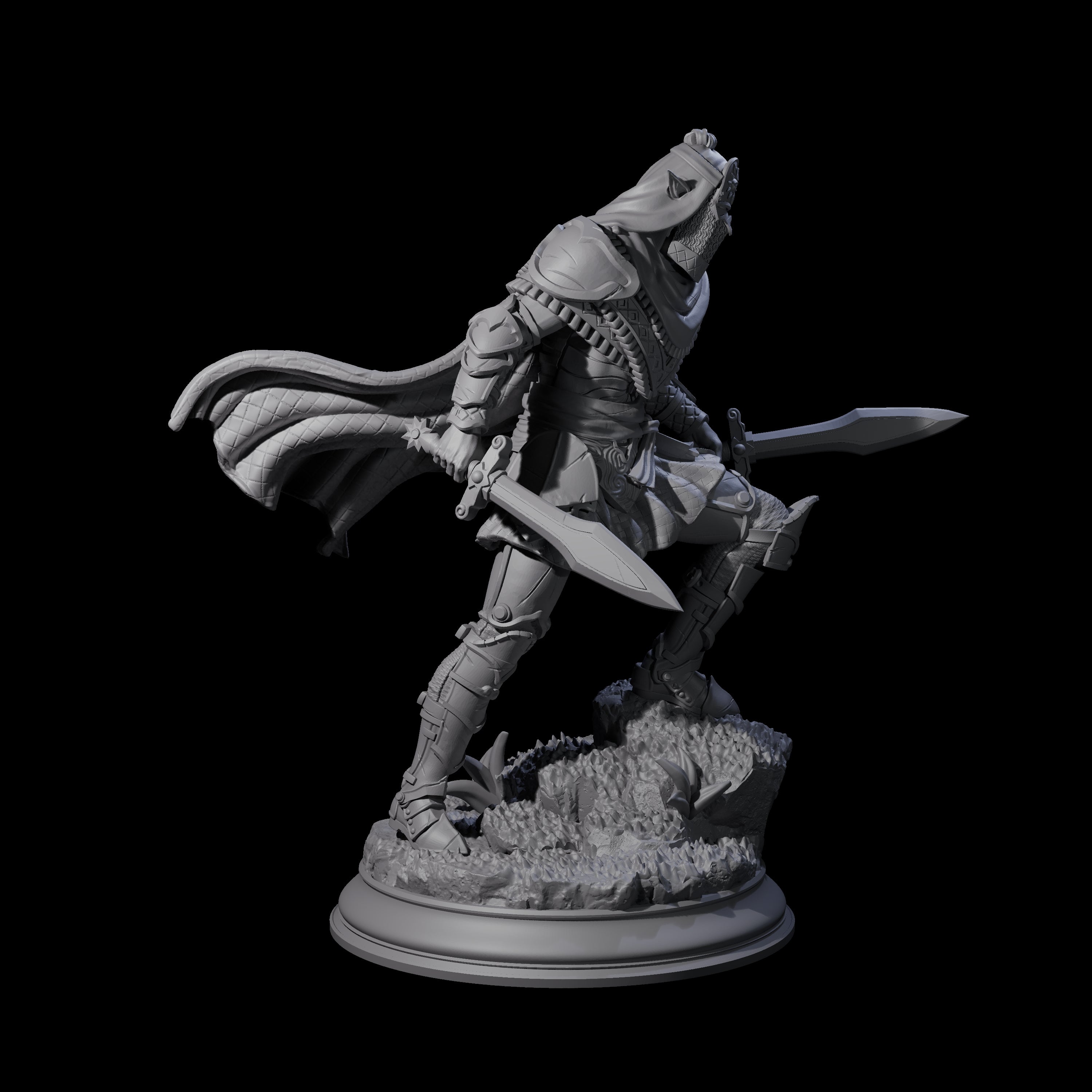 Sandy Elf Crusader Duelist Miniature for Dungeons and Dragons, Pathfinder or other TTRPGs