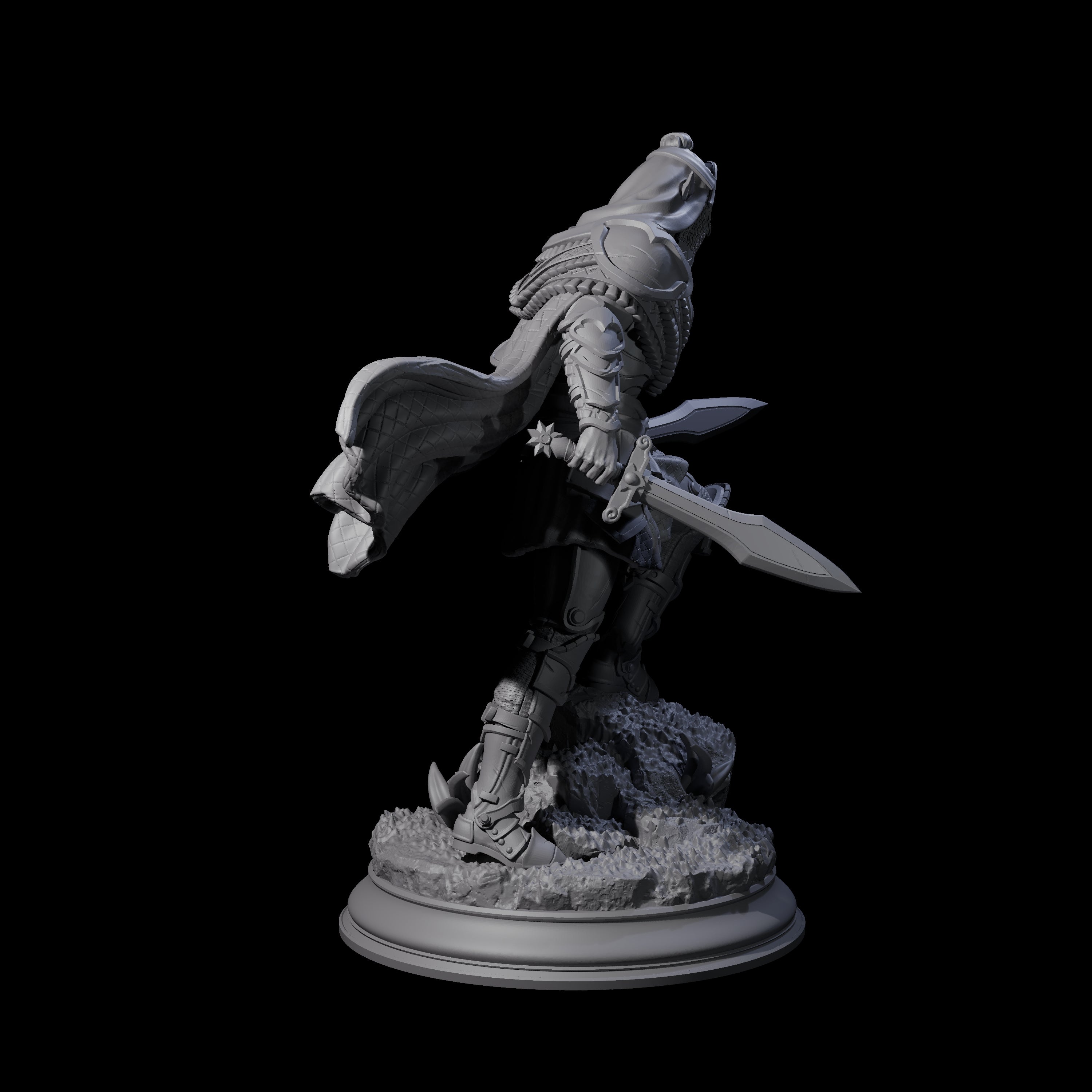 Sandy Elf Crusader Duelist Miniature for Dungeons and Dragons, Pathfinder or other TTRPGs