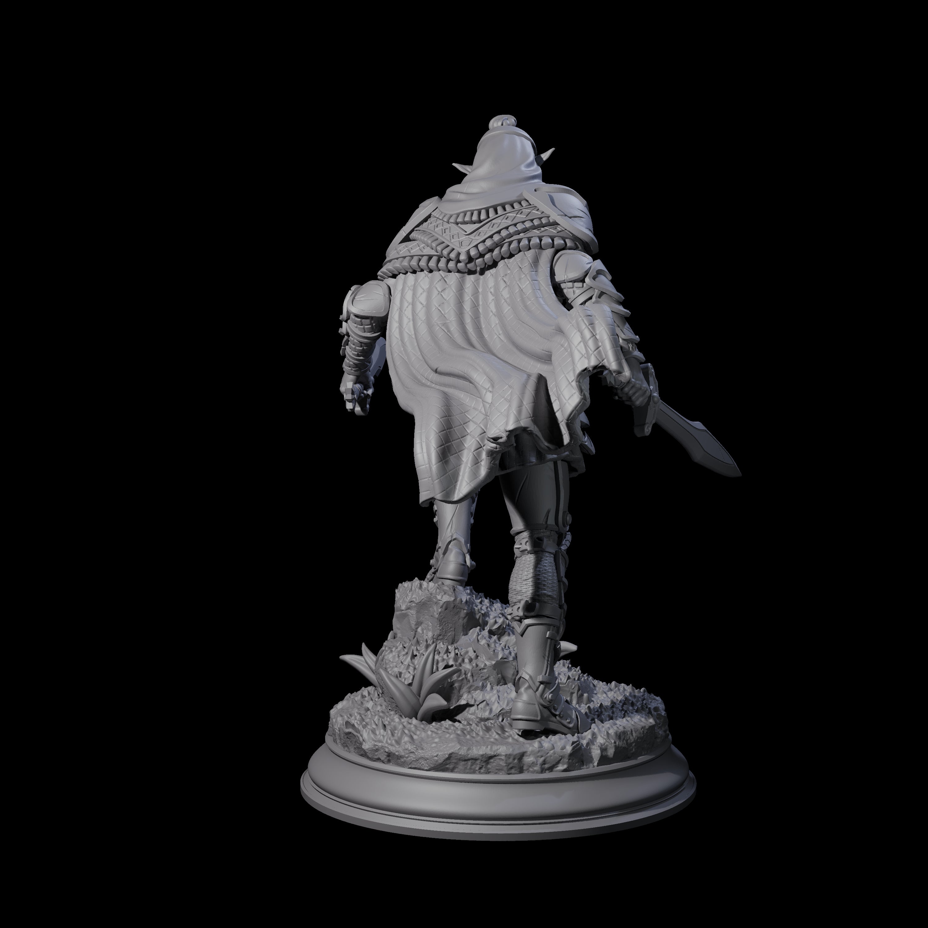 Sandy Elf Crusader Duelist Miniature for Dungeons and Dragons, Pathfinder or other TTRPGs