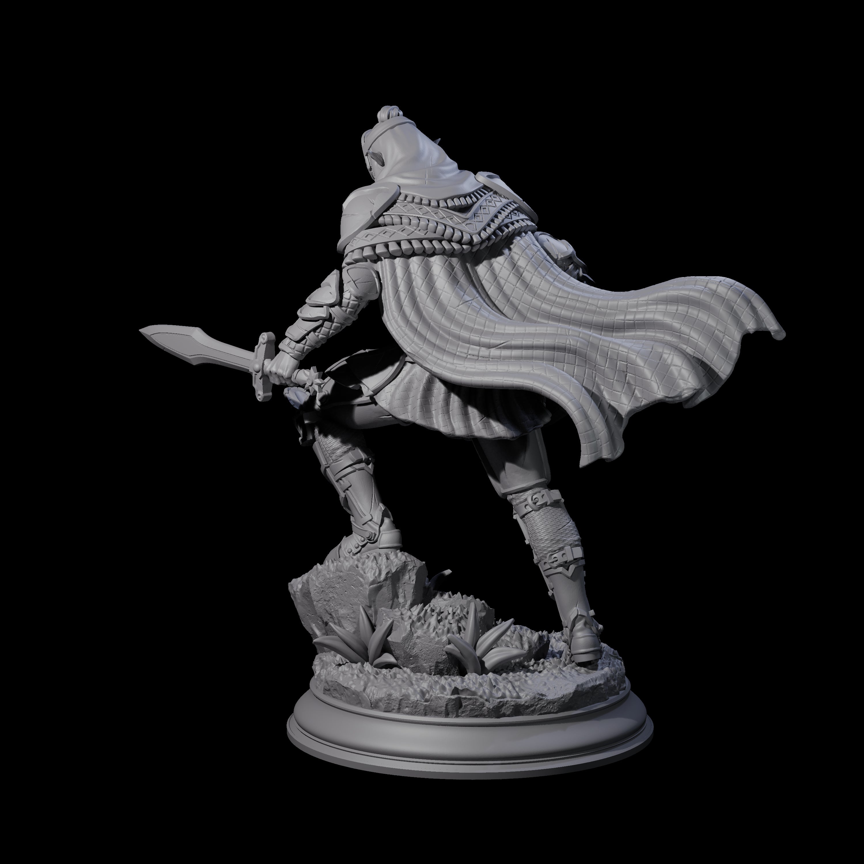 Sandy Elf Crusader Duelist Miniature for Dungeons and Dragons, Pathfinder or other TTRPGs