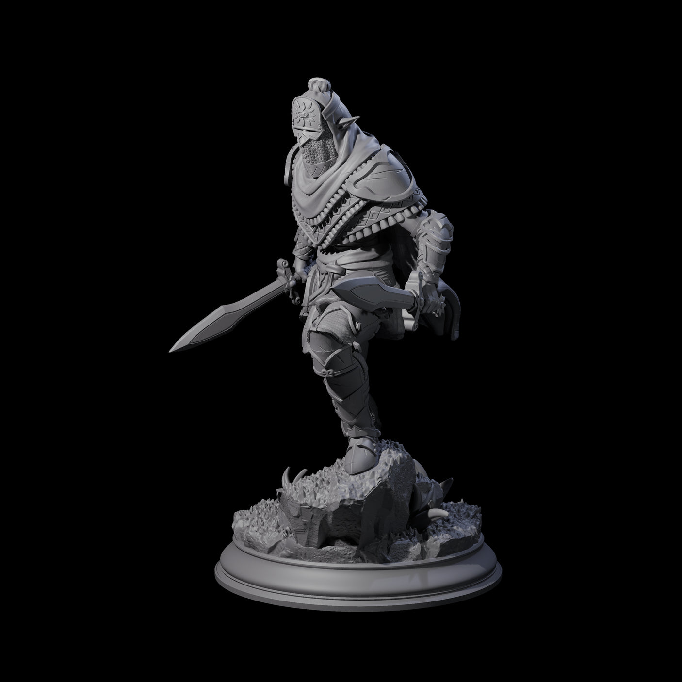 Sandy Elf Crusader Duelist Miniature for Dungeons and Dragons, Pathfinder or other TTRPGs
