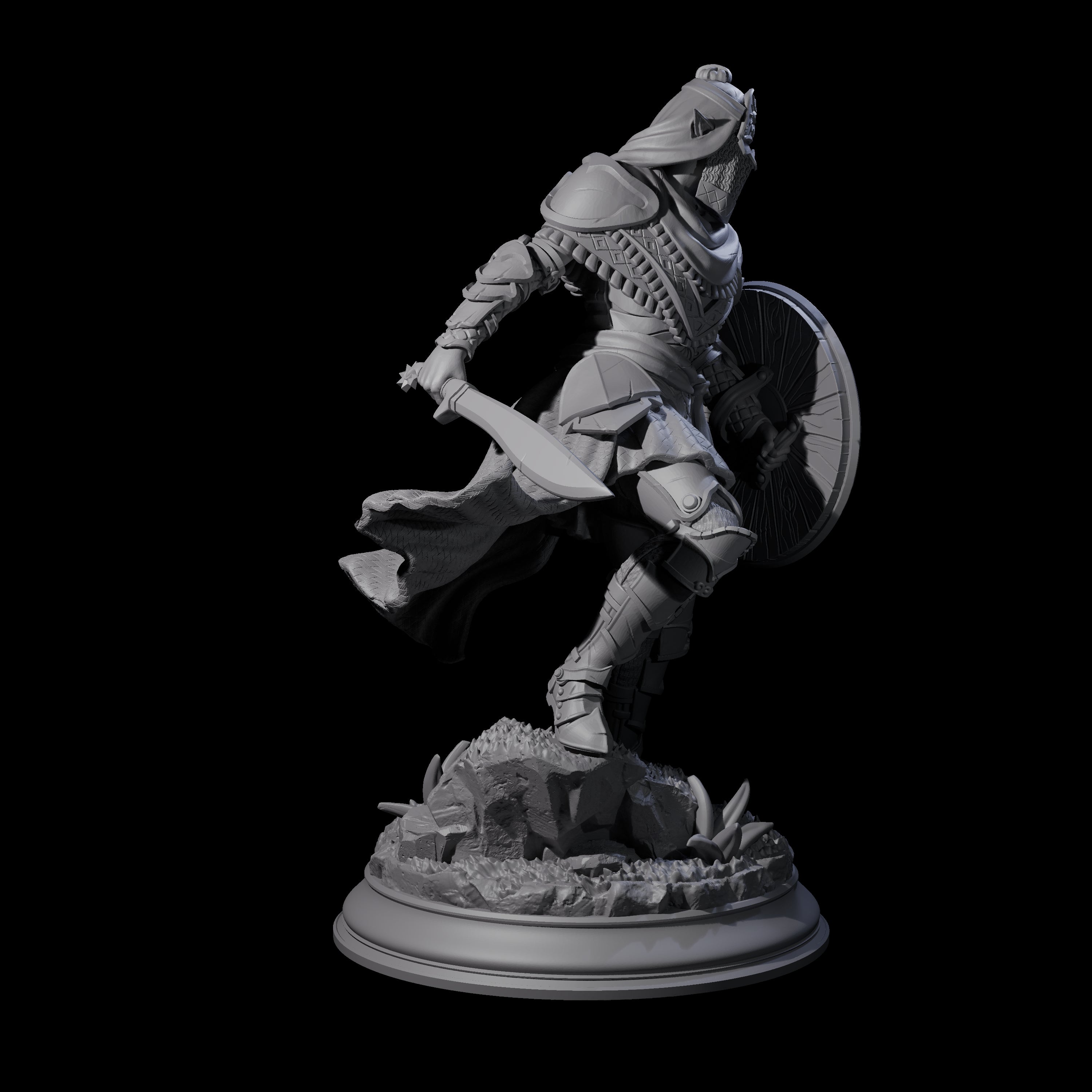 Sandy Elf Crusader Warrior Miniature for Dungeons and Dragons, Pathfinder or other TTRPGs