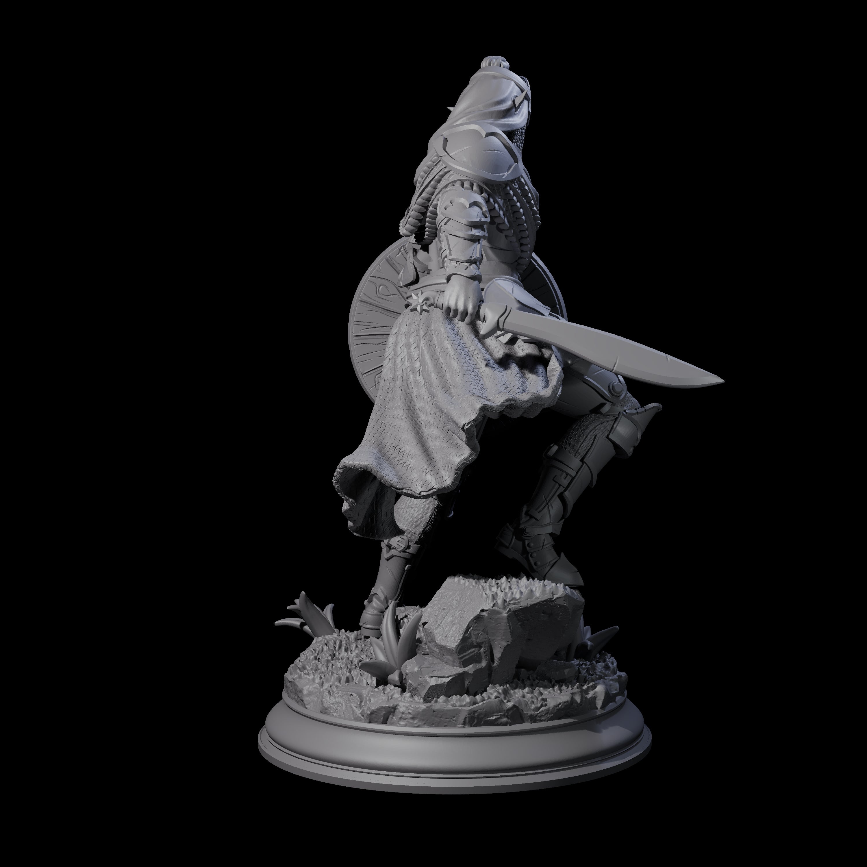 Sandy Elf Crusader Warrior Miniature for Dungeons and Dragons, Pathfinder or other TTRPGs