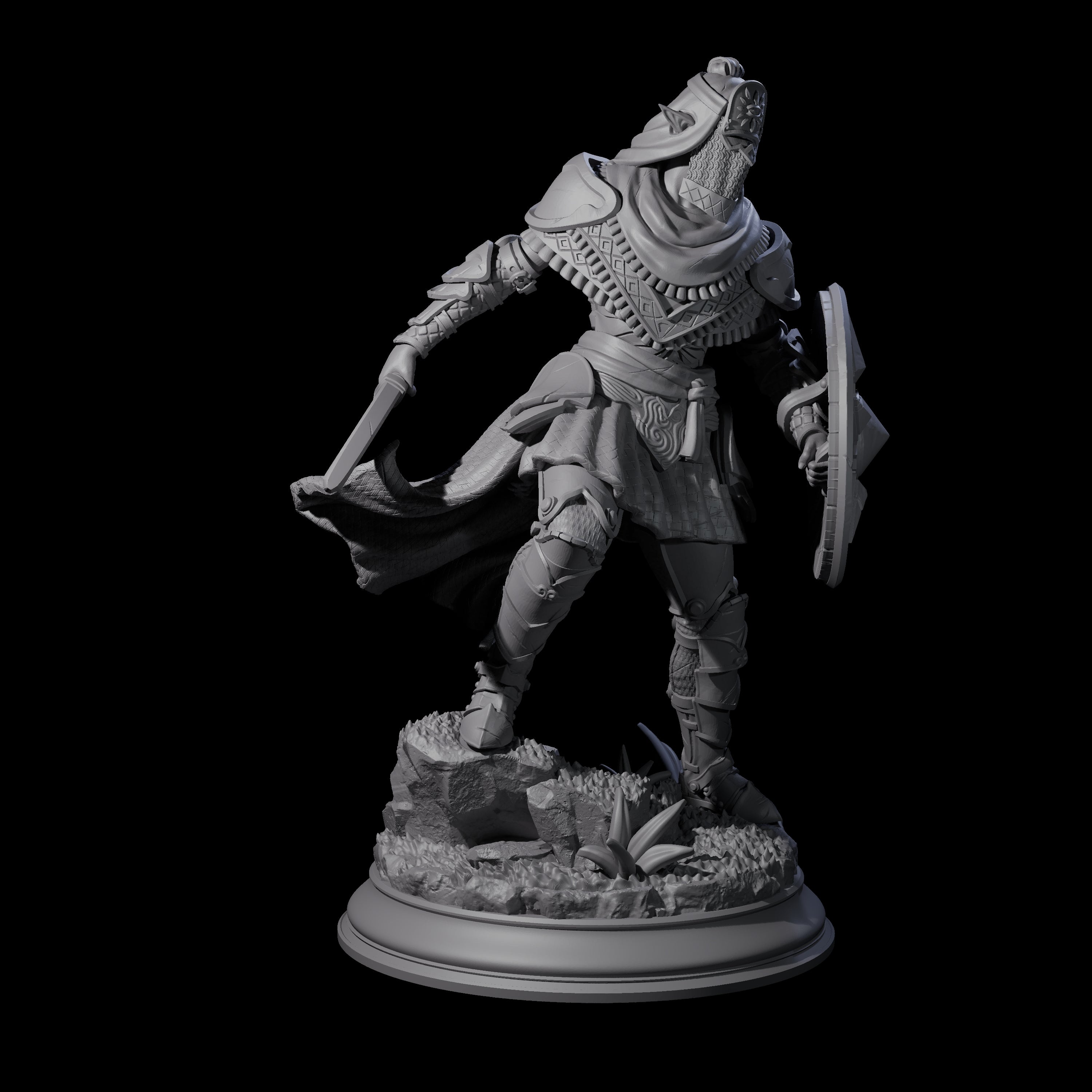 Sandy Elf Crusaders Miniature for Dungeons and Dragons, Pathfinder or other TTRPGs