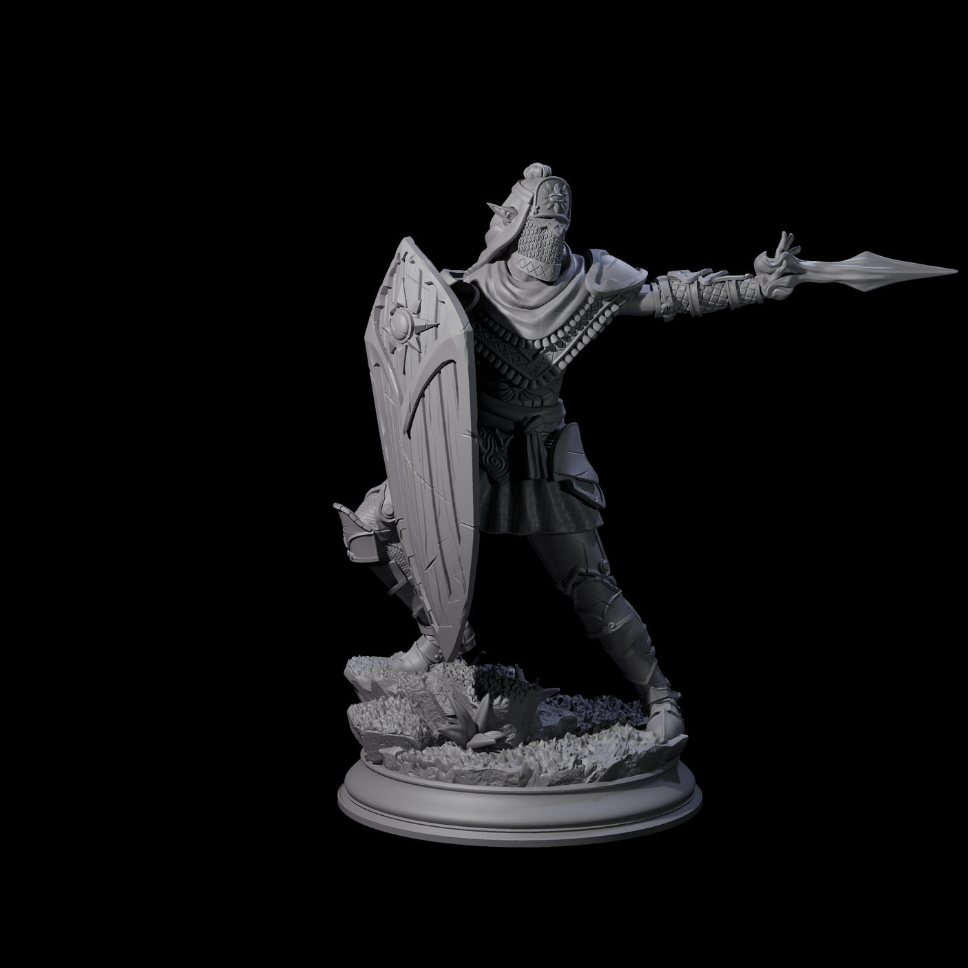 Sandy Elf Crusaders Miniature for Dungeons and Dragons, Pathfinder or other TTRPGs