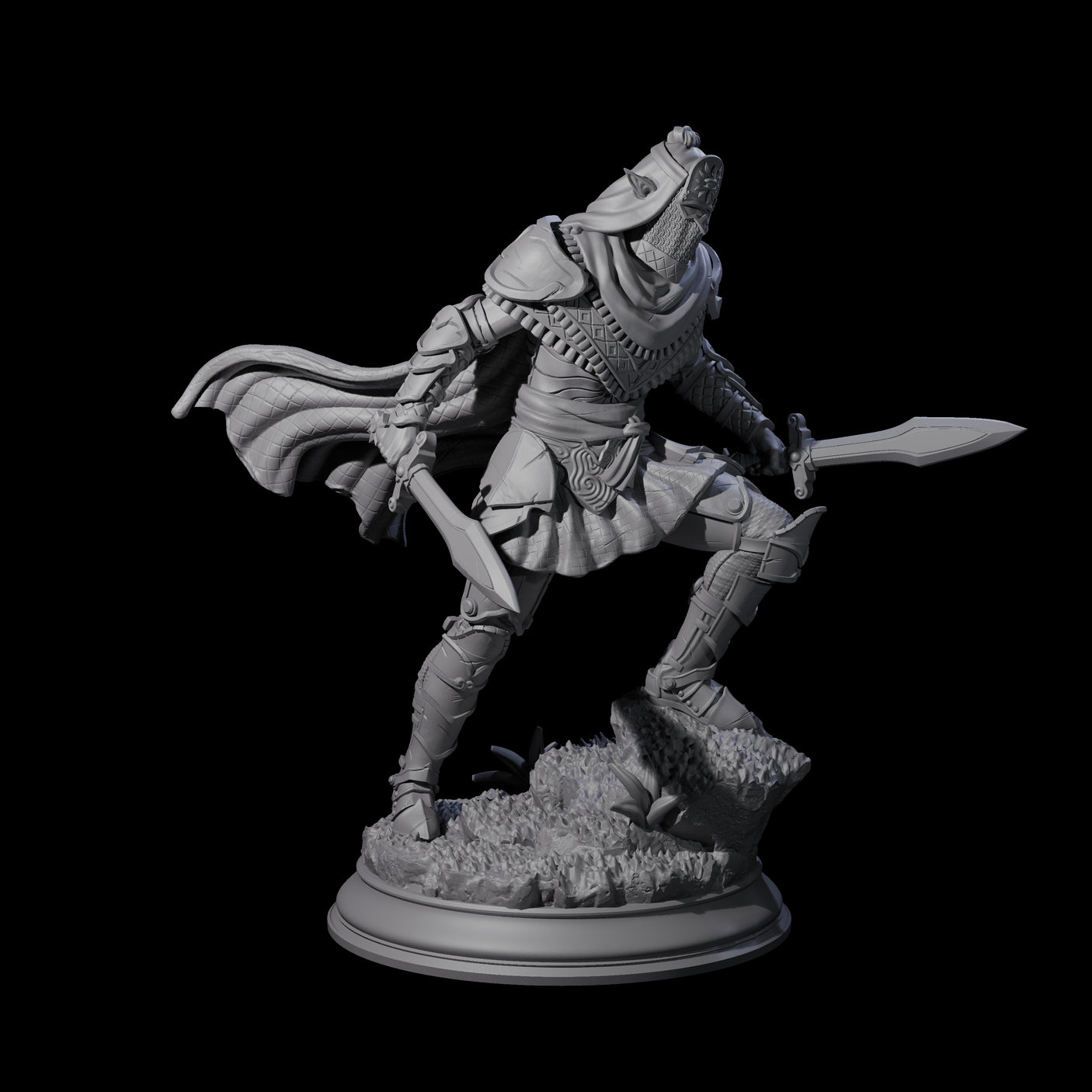 Sandy Elf Crusaders Miniature for Dungeons and Dragons, Pathfinder or other TTRPGs