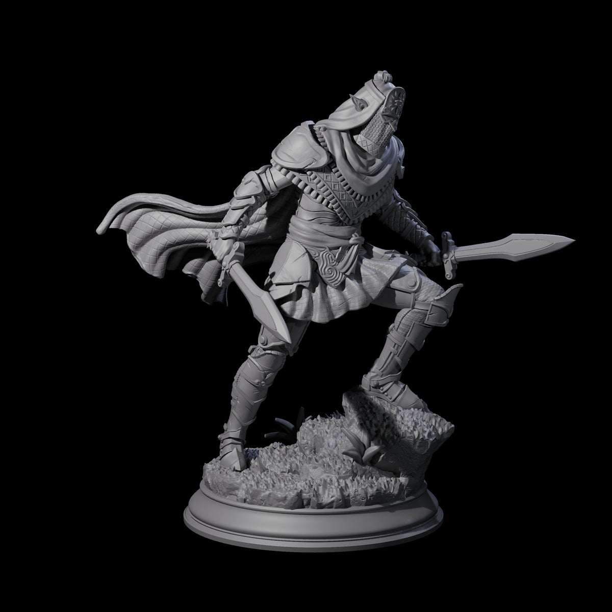 Sandy Elf Crusaders Miniature for Dungeons and Dragons, Pathfinder or other TTRPGs