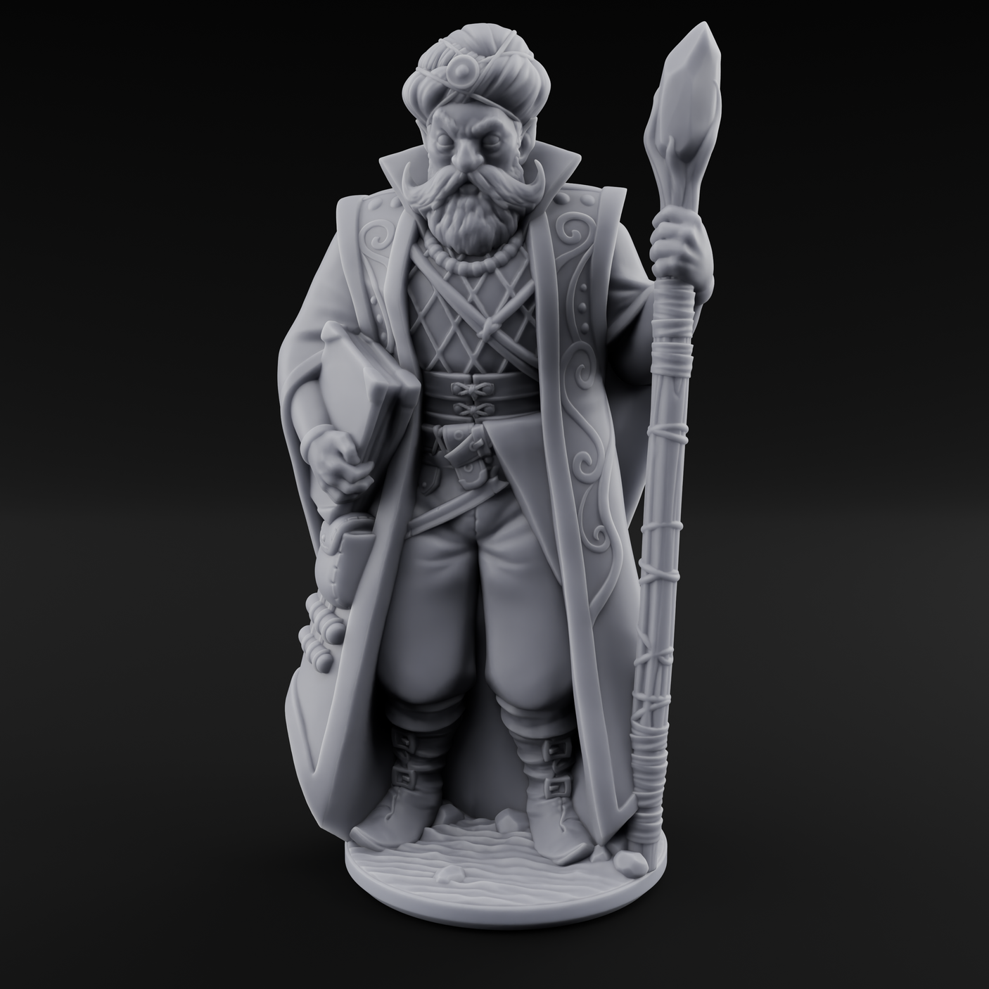 Sandy Human Mage Miniature for Dungeons and Dragons, Pathfinder or other TTRPGs
