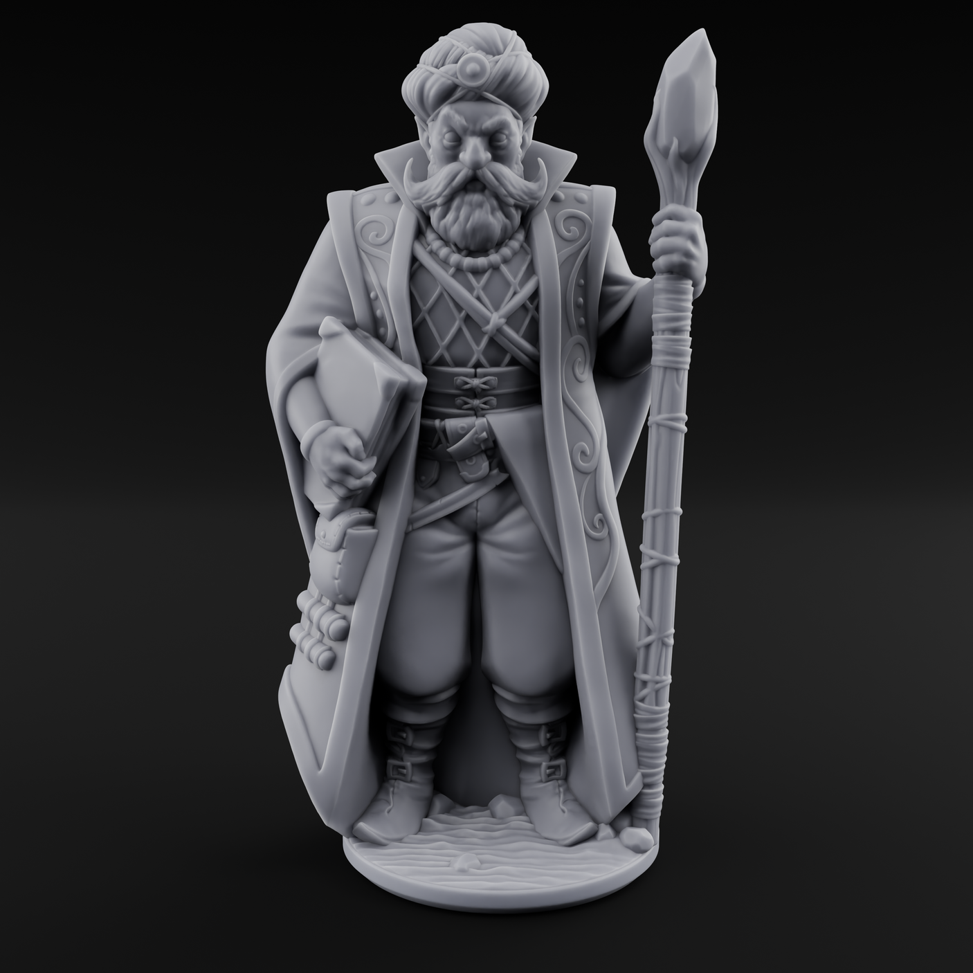 Sandy Human Mage Miniature for Dungeons and Dragons, Pathfinder or other TTRPGs