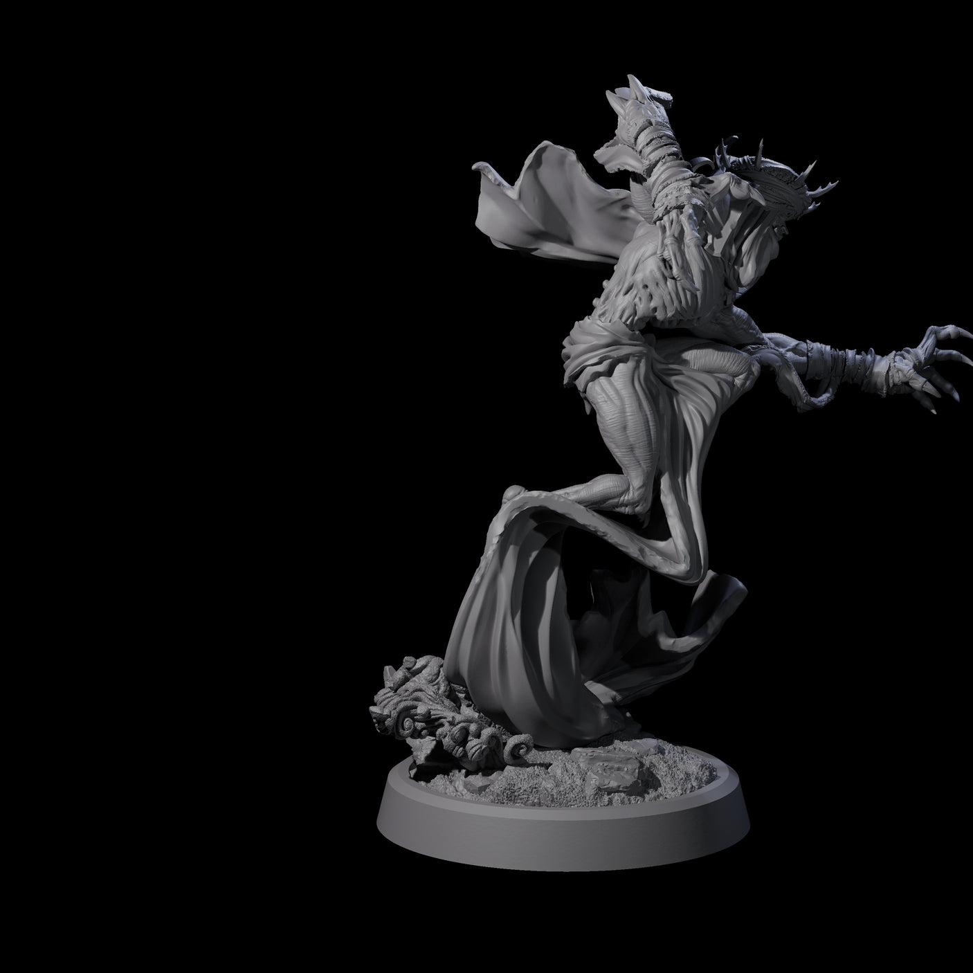 Sandy Wraith Lord B Miniature for Dungeons and Dragons, Pathfinder or other TTRPGs