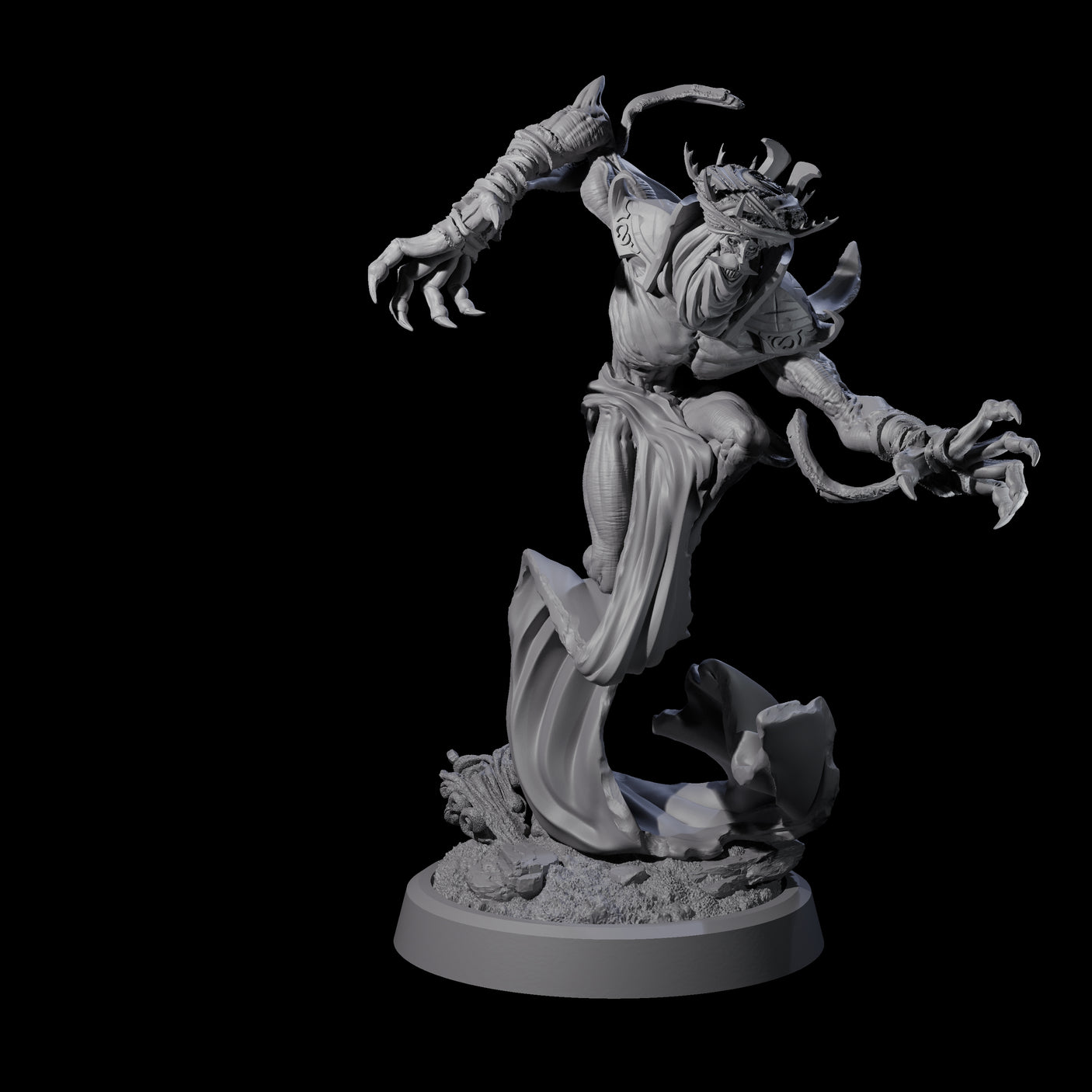 Sandy Wraith Lord B Miniature for Dungeons and Dragons, Pathfinder or other TTRPGs