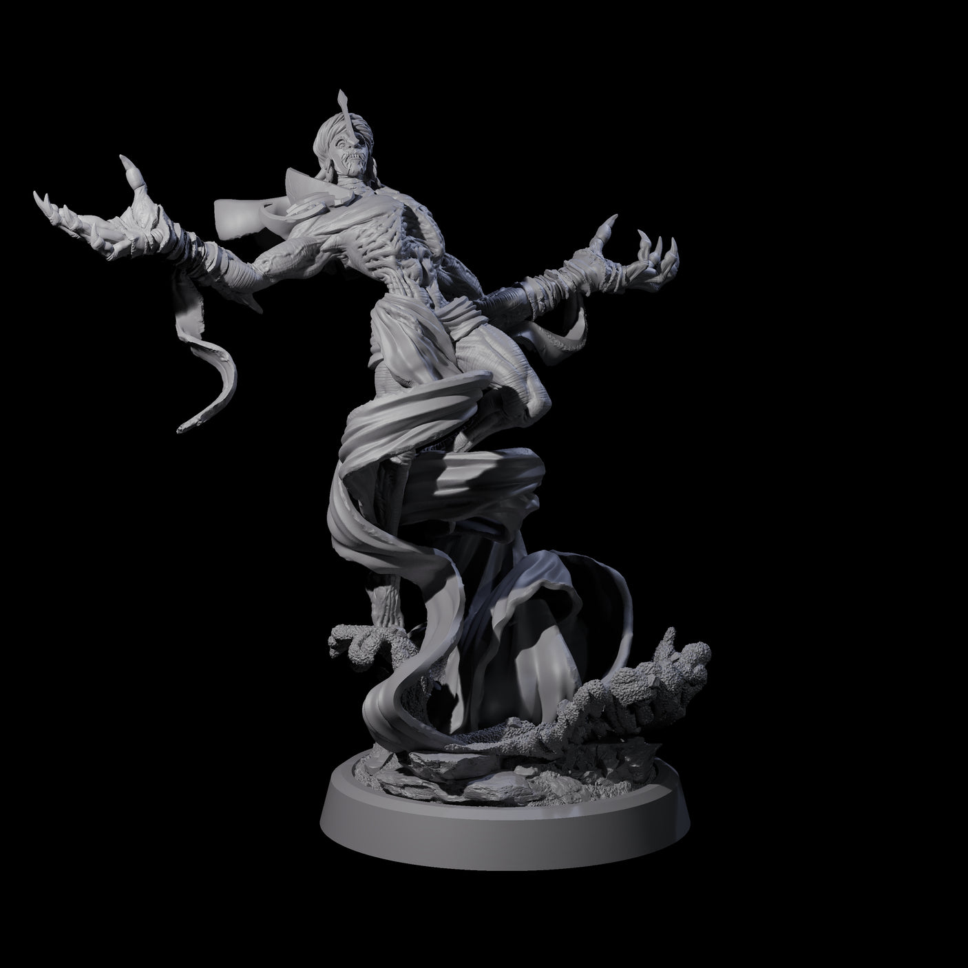 Sandy Wraith Lord C Miniature for Dungeons and Dragons, Pathfinder or other TTRPGs