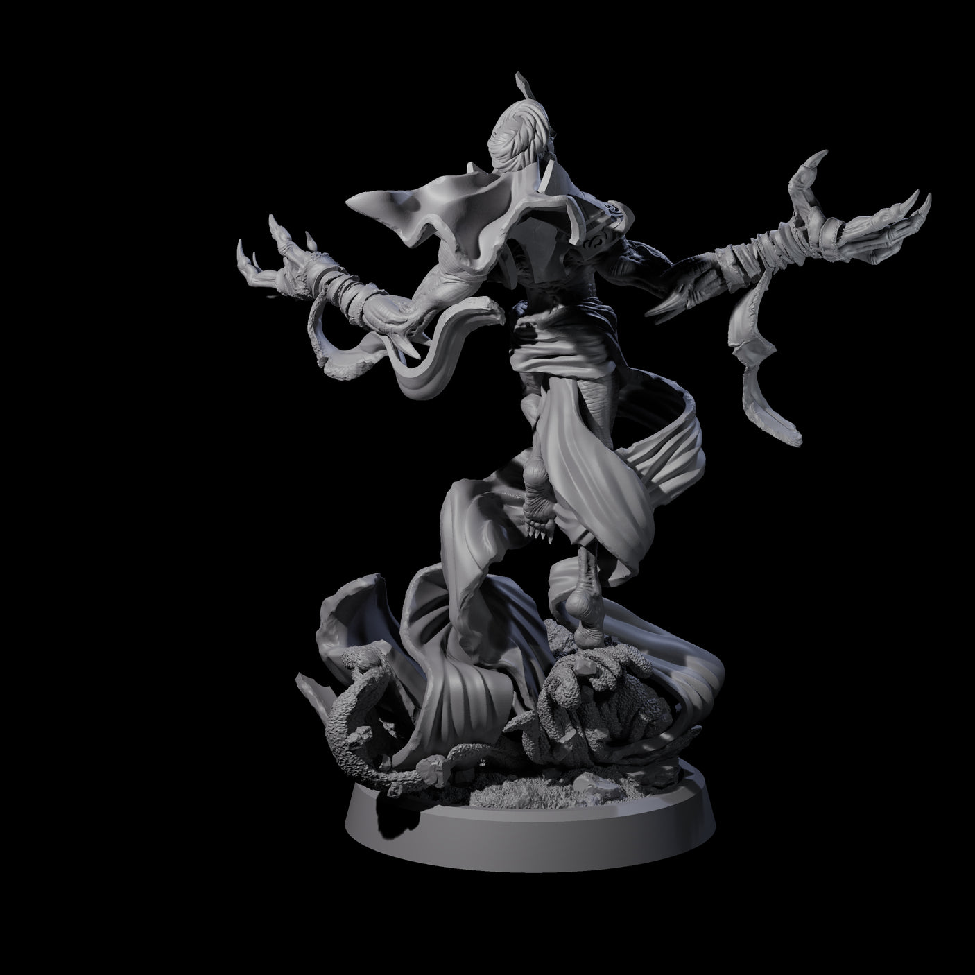 Sandy Wraith Lord C Miniature for Dungeons and Dragons, Pathfinder or other TTRPGs