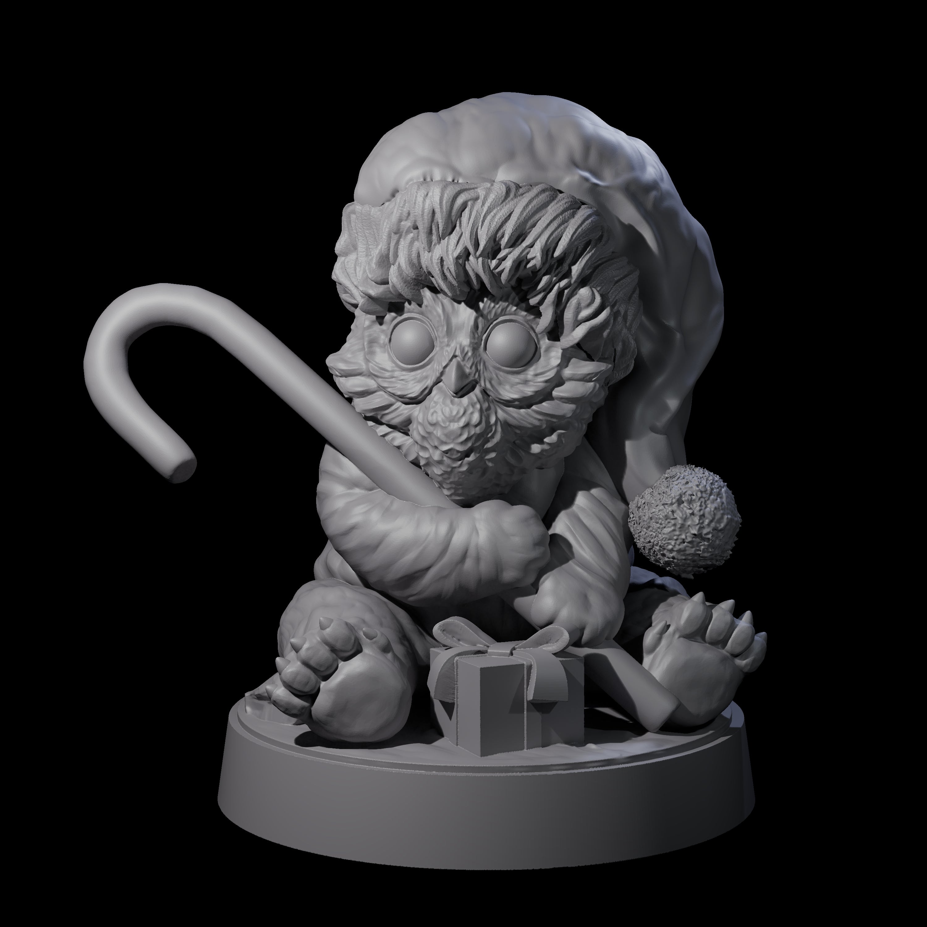 Santas Owlbear Cub Miniature for Dungeons and Dragons, Pathfinder or other TTRPGs