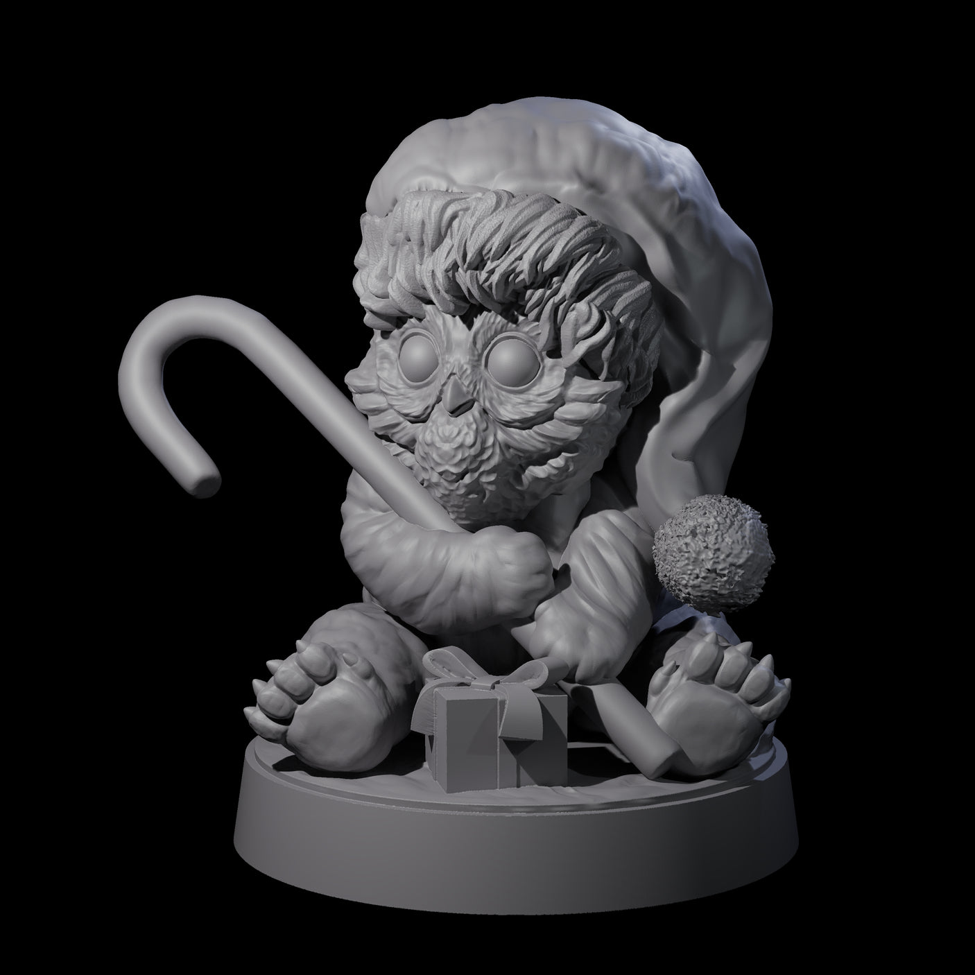 Santas Owlbear Cub Miniature for Dungeons and Dragons, Pathfinder or other TTRPGs