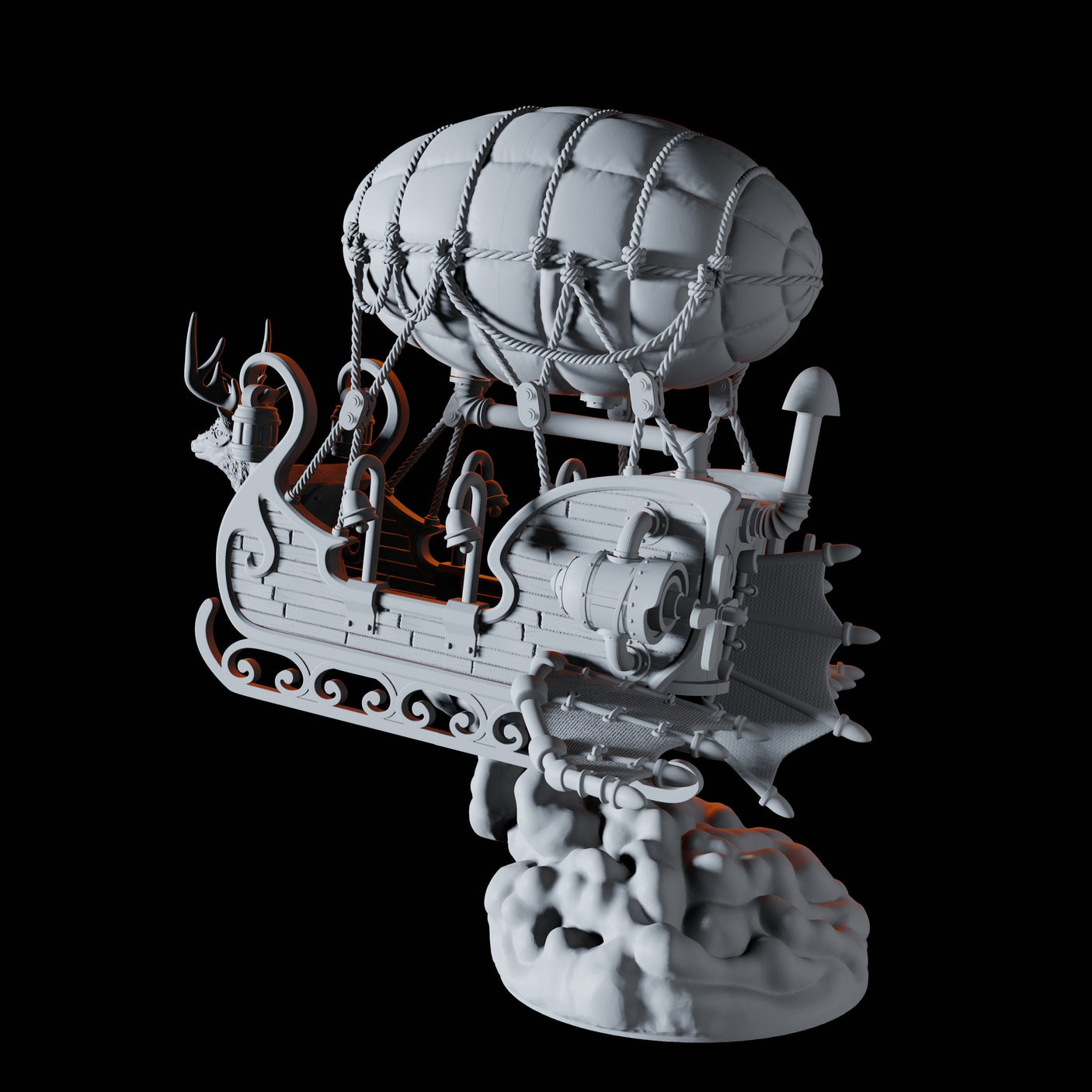 Santa's Sleigh Miniature for Dungeons and Dragons, Pathfinder or other TTRPGs