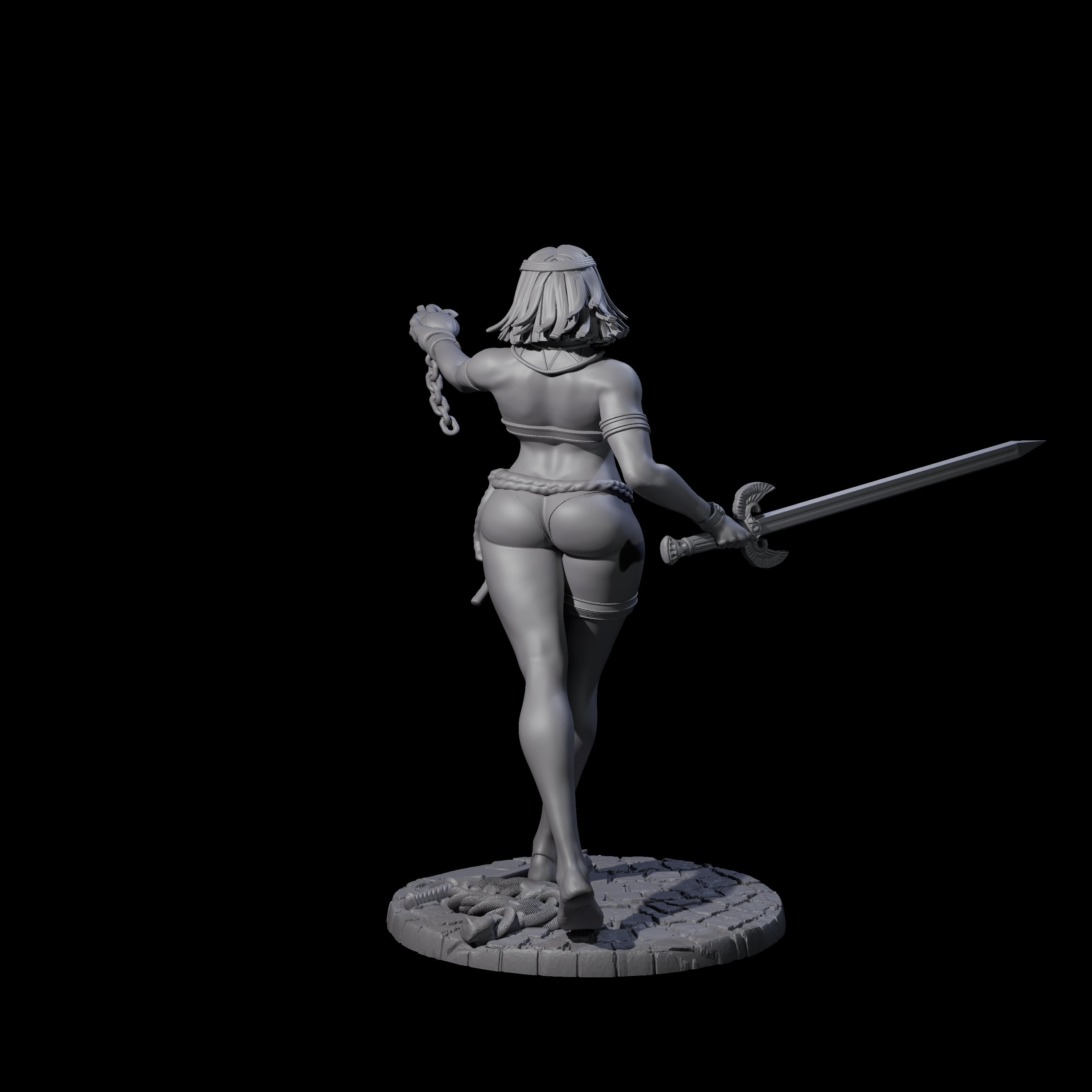 Saphire - Slave Fighter Miniature for Dungeons and Dragons, Pathfinder or other TTRPGs