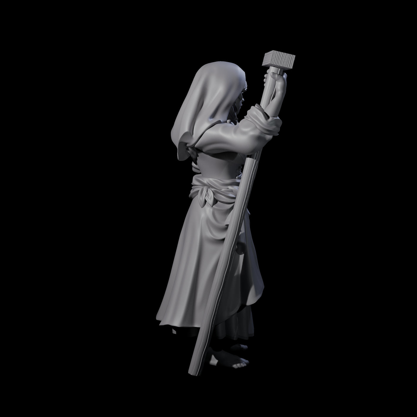 Sarcastic Washerwoman Miniature for Dungeons and Dragons, Pathfinder or other TTRPGs