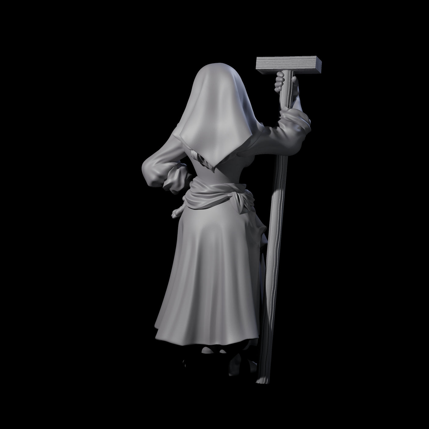 Sarcastic Washerwoman Miniature for Dungeons and Dragons, Pathfinder or other TTRPGs