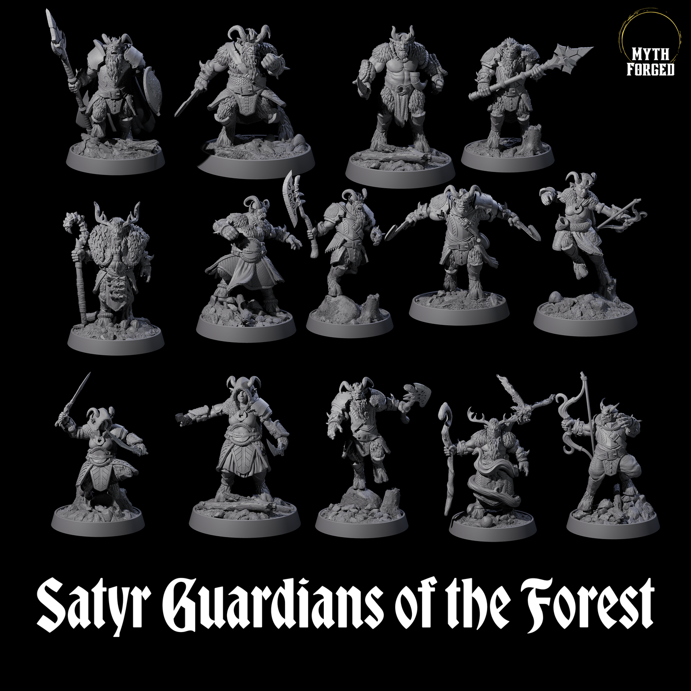 Satyr Guardians of the Forest Miniature for Dungeons and Dragons, Pathfinder or other TTRPGs