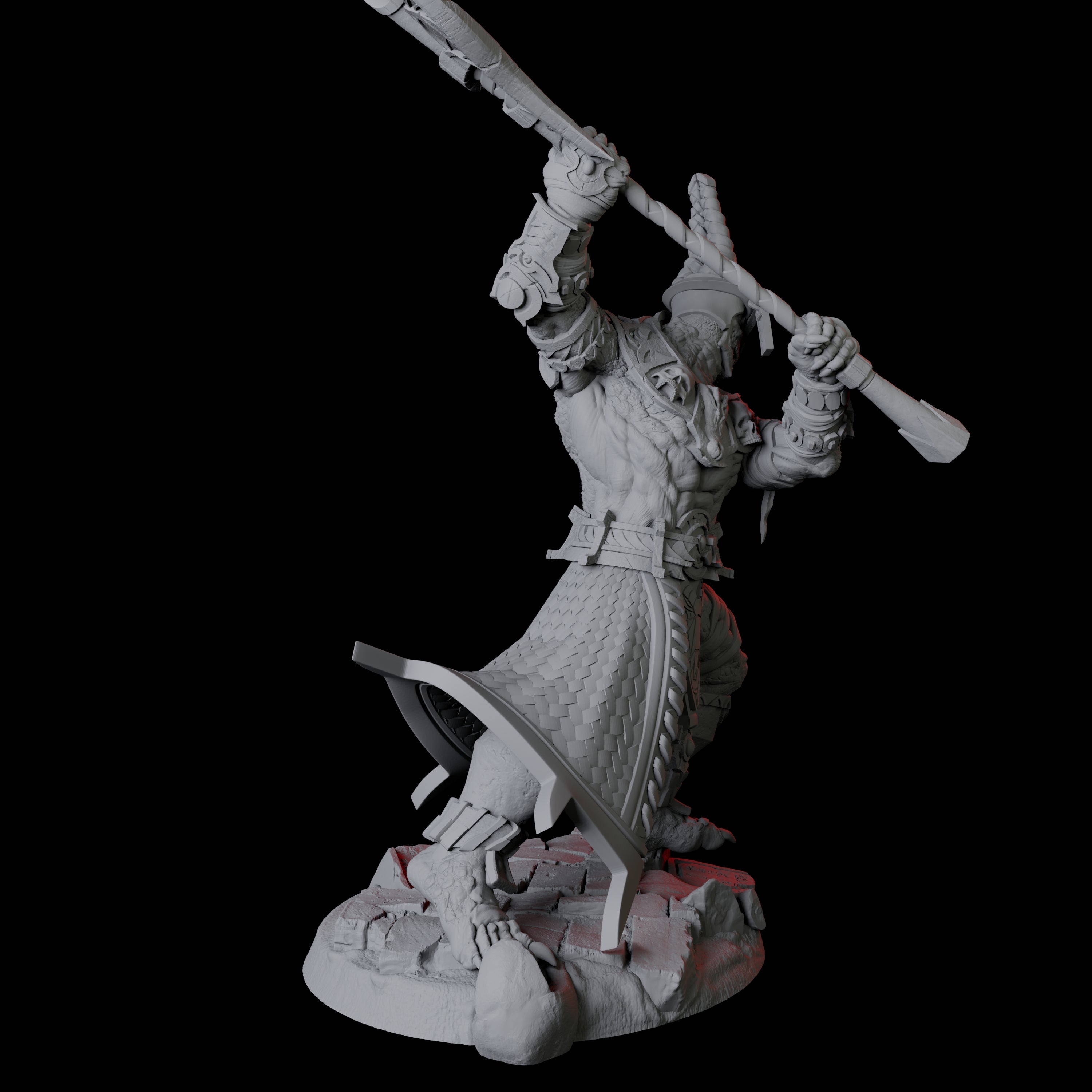 Saurian War Priest B Miniature for Dungeons and Dragons, Pathfinder or other TTRPGs