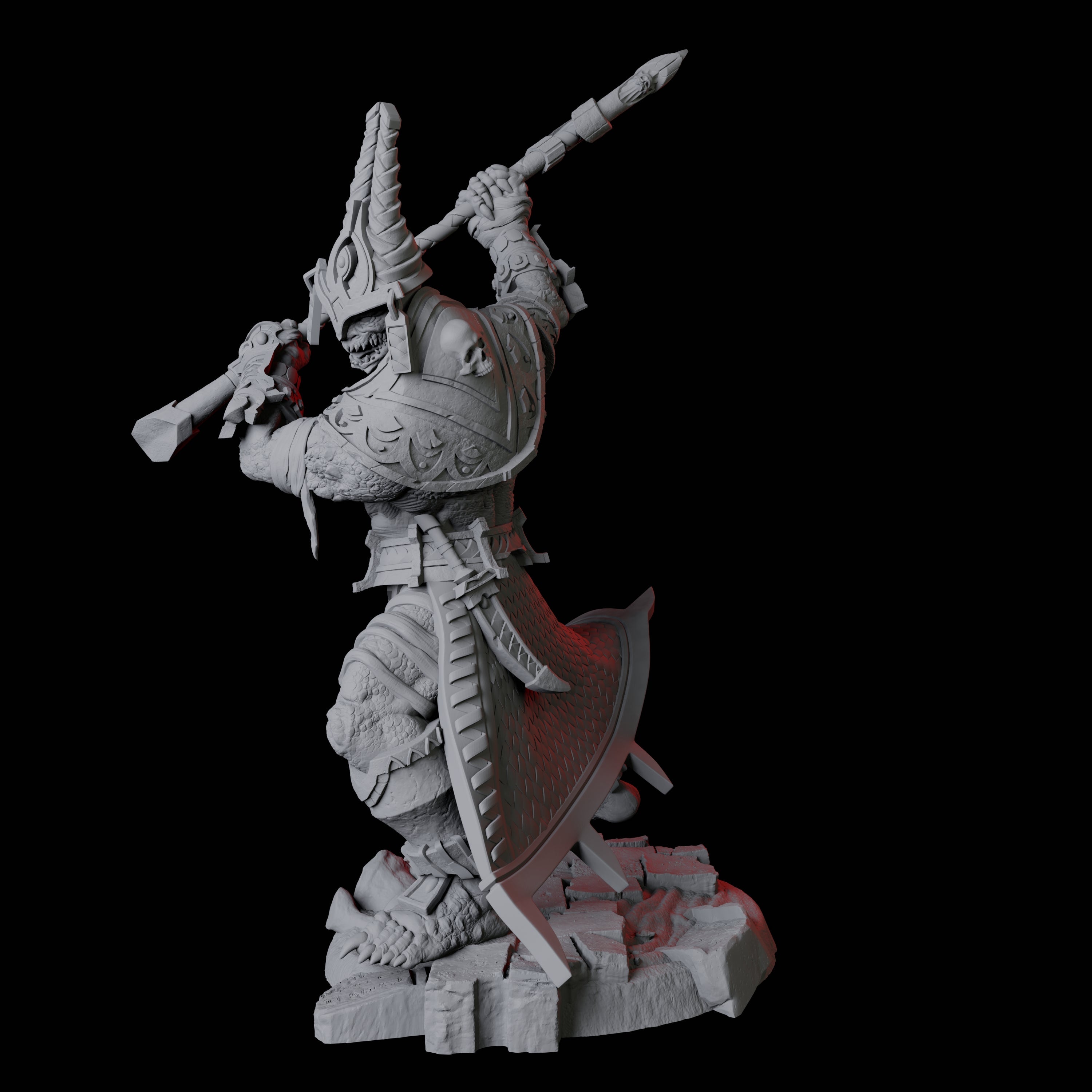 Saurian War Priest B Miniature for Dungeons and Dragons, Pathfinder or other TTRPGs