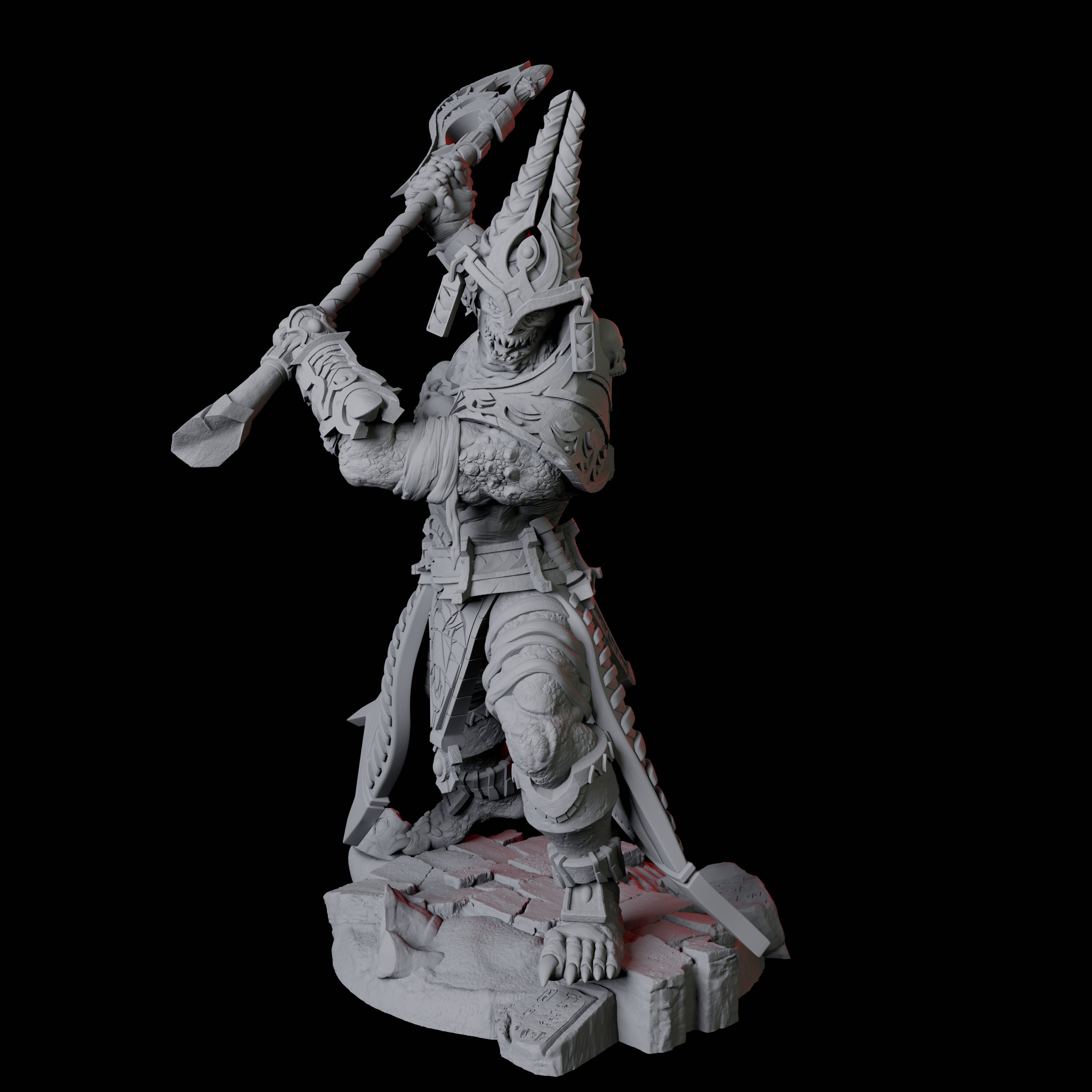 Saurian War Priest B Miniature for Dungeons and Dragons, Pathfinder or other TTRPGs