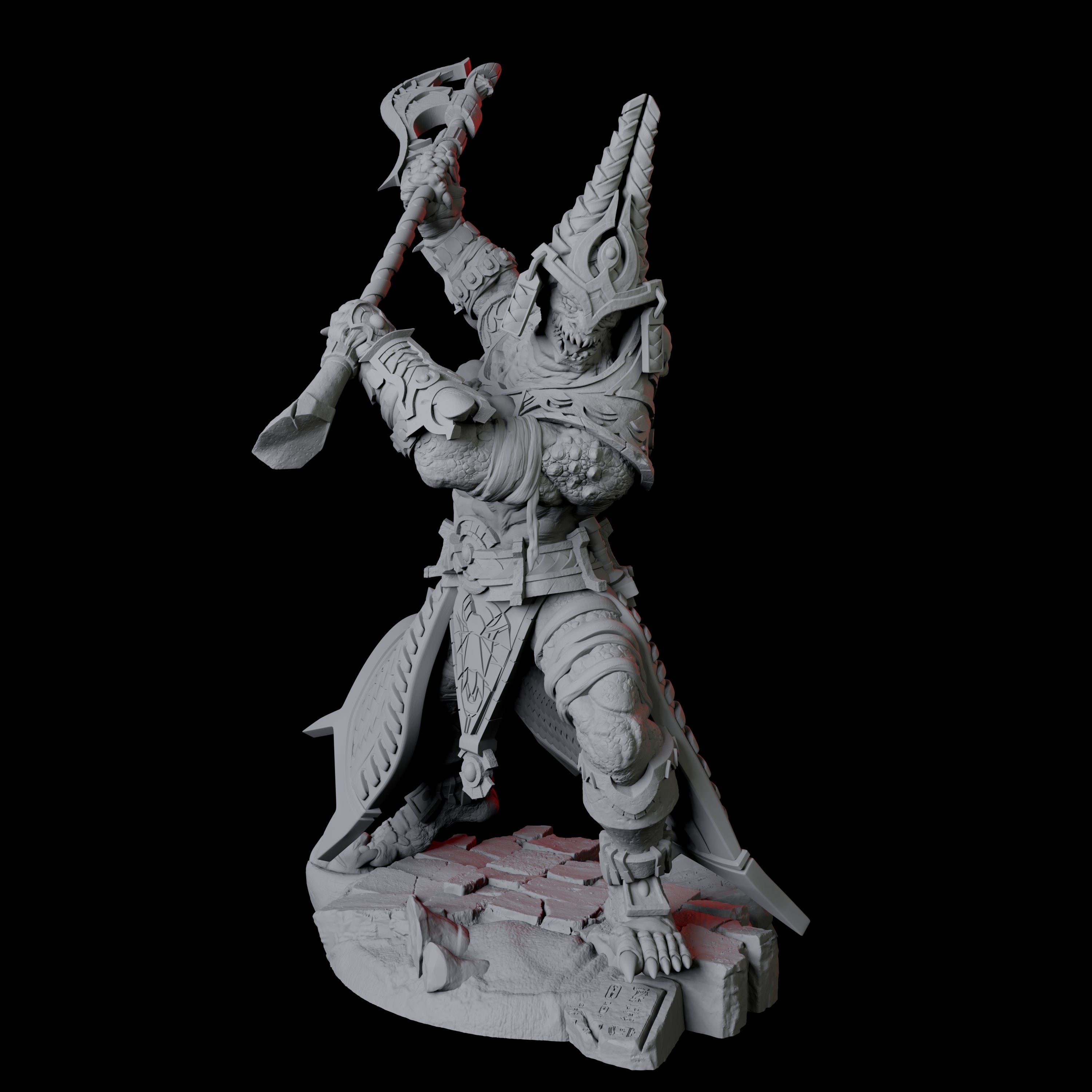 Saurian War Priest B Miniature for Dungeons and Dragons, Pathfinder or other TTRPGs