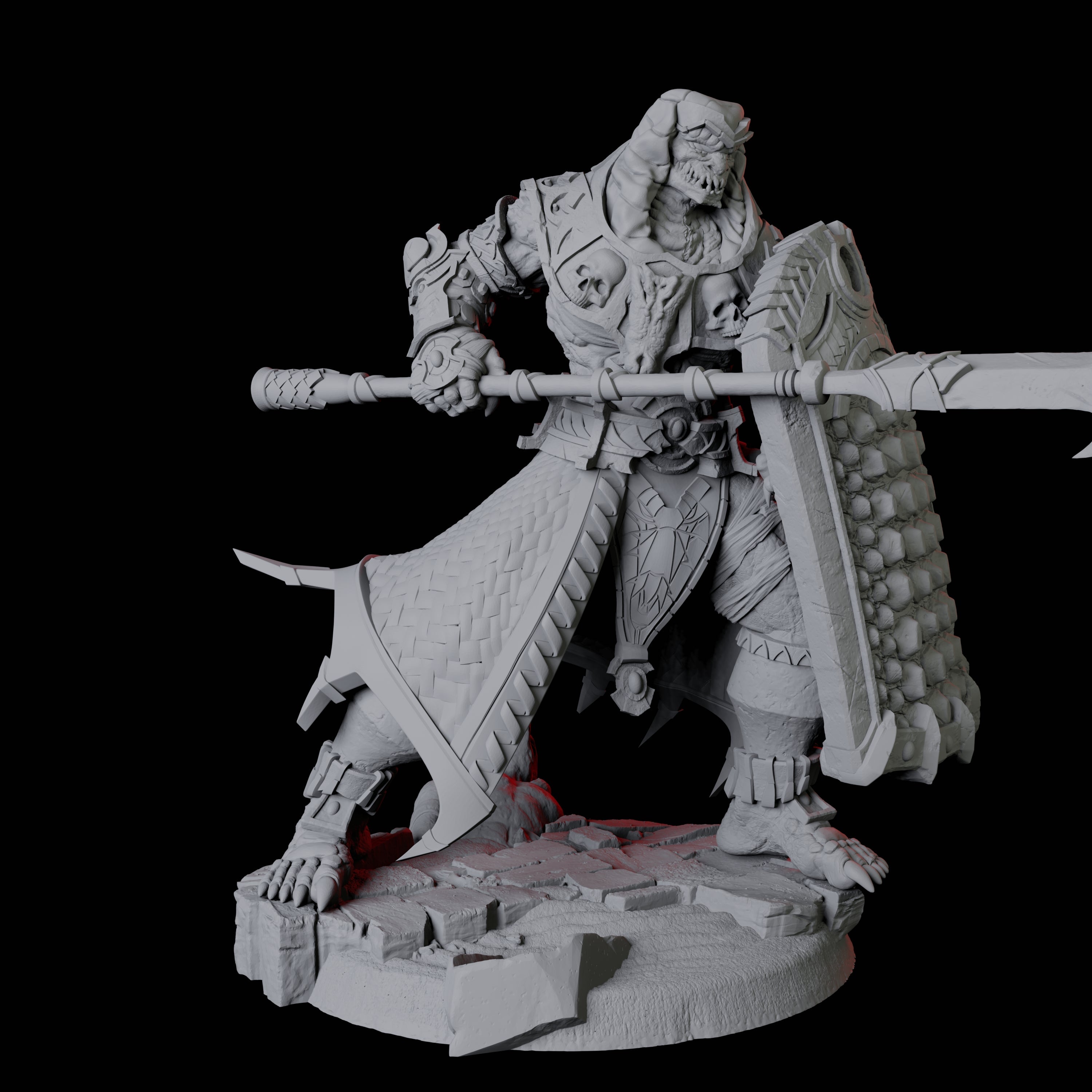 Saurian War Priest C Miniature for Dungeons and Dragons, Pathfinder or other TTRPGs