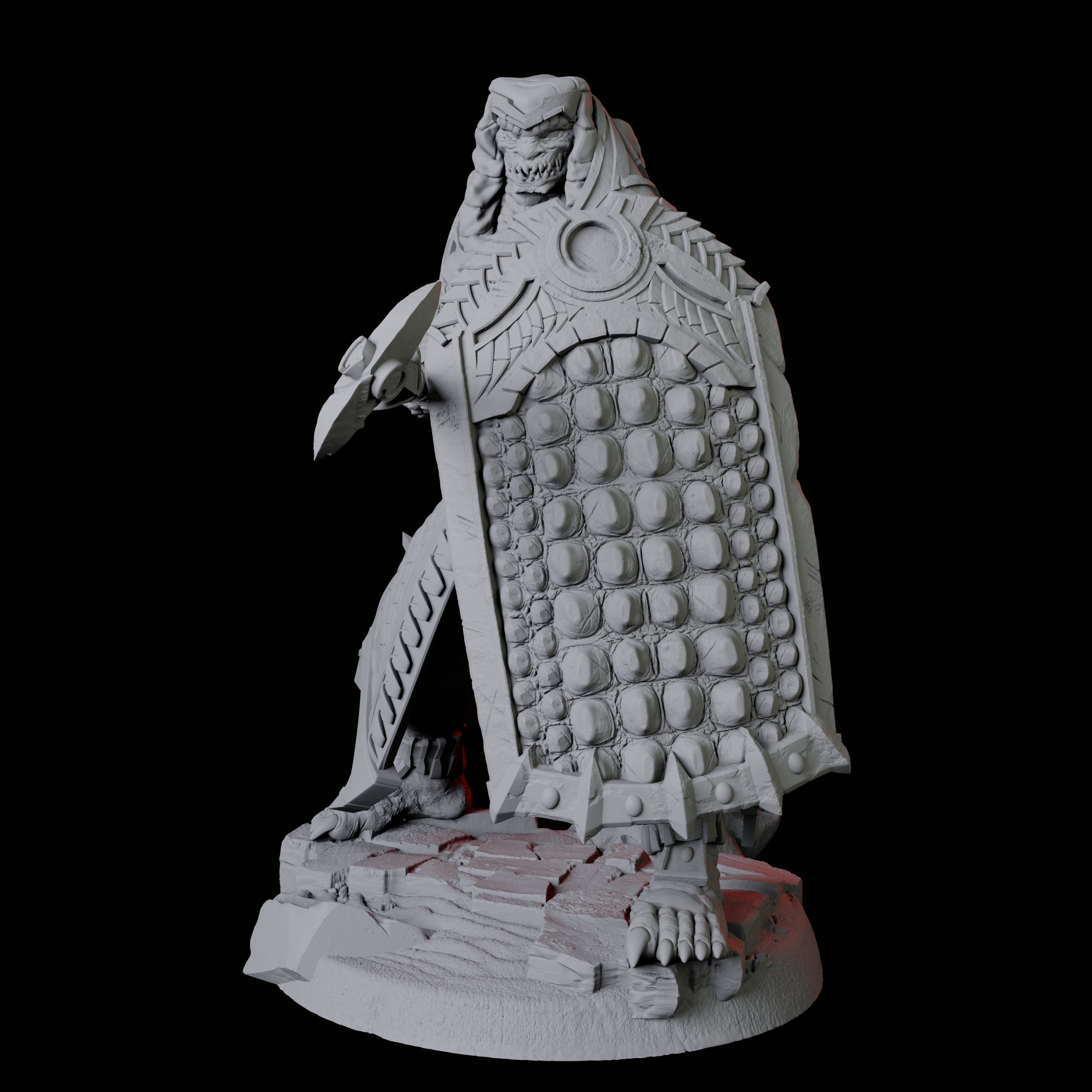 Saurian War Priest C Miniature for Dungeons and Dragons, Pathfinder or other TTRPGs