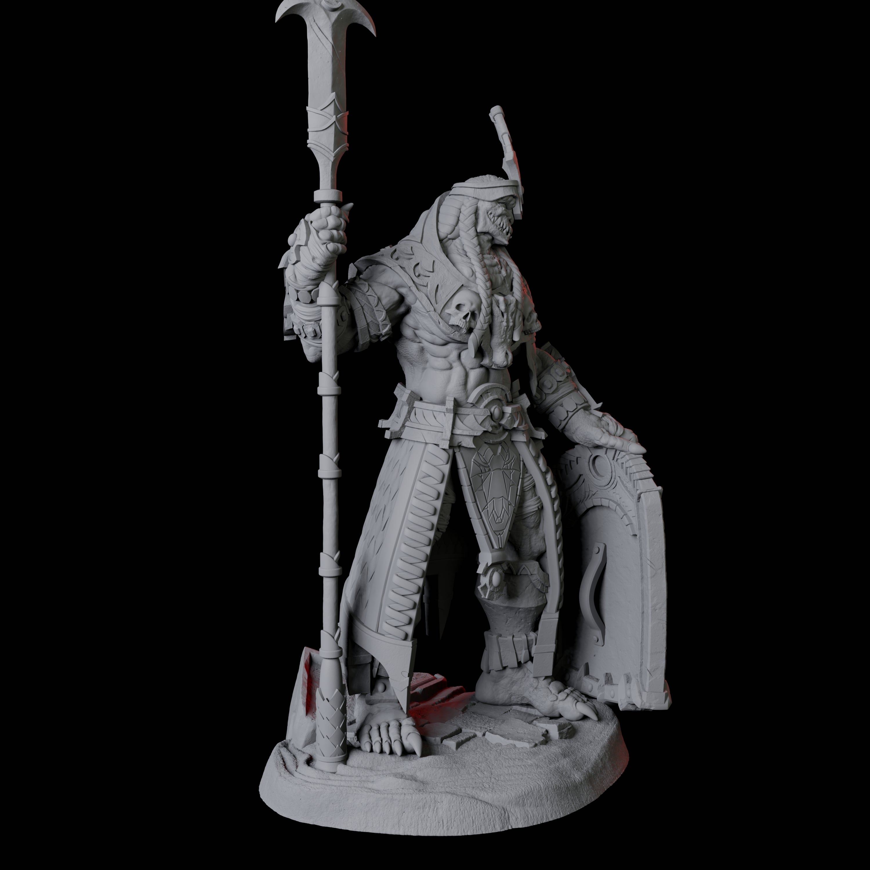 Saurian War Priest D Miniature for Dungeons and Dragons, Pathfinder or other TTRPGs