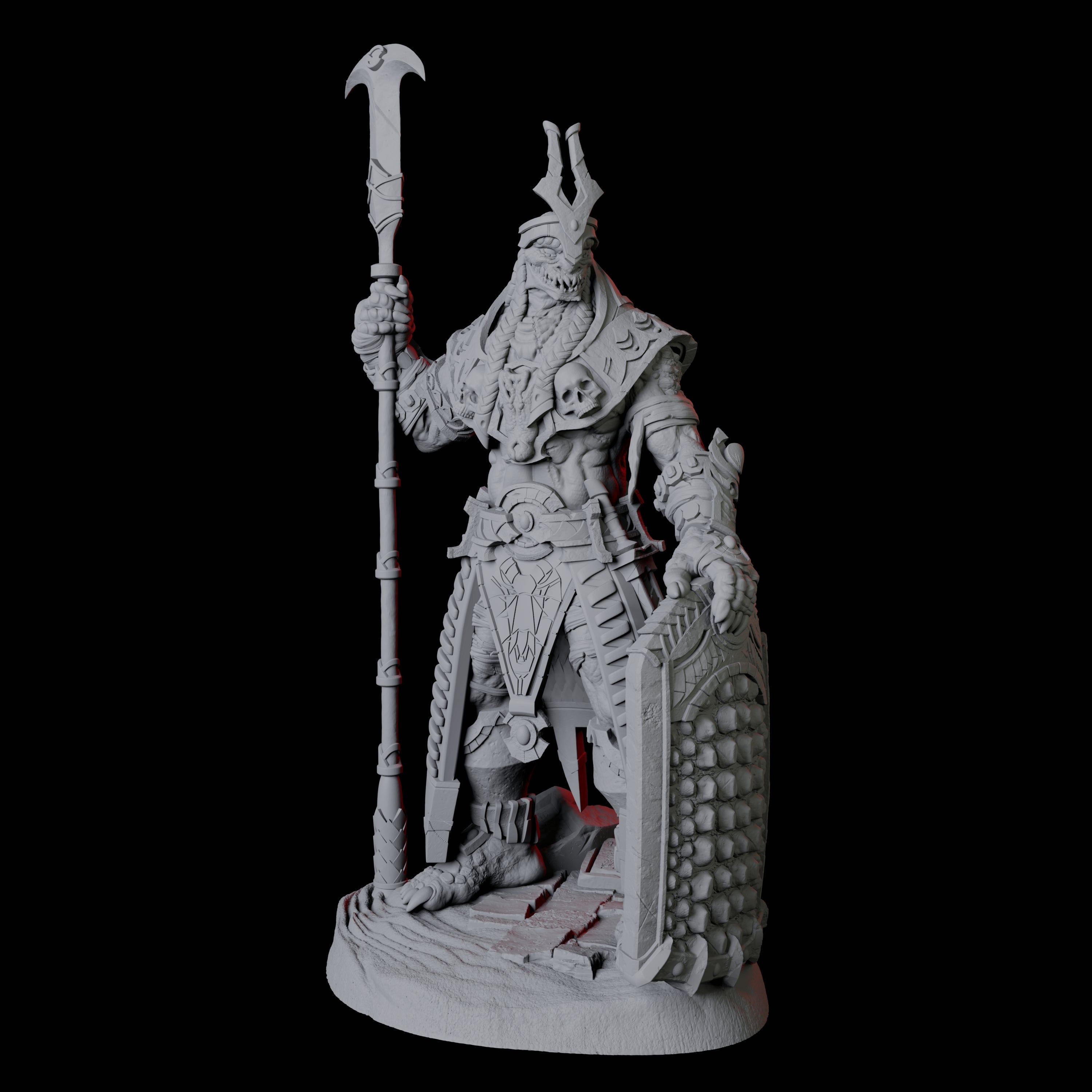 Saurian War Priest D Miniature for Dungeons and Dragons, Pathfinder or other TTRPGs