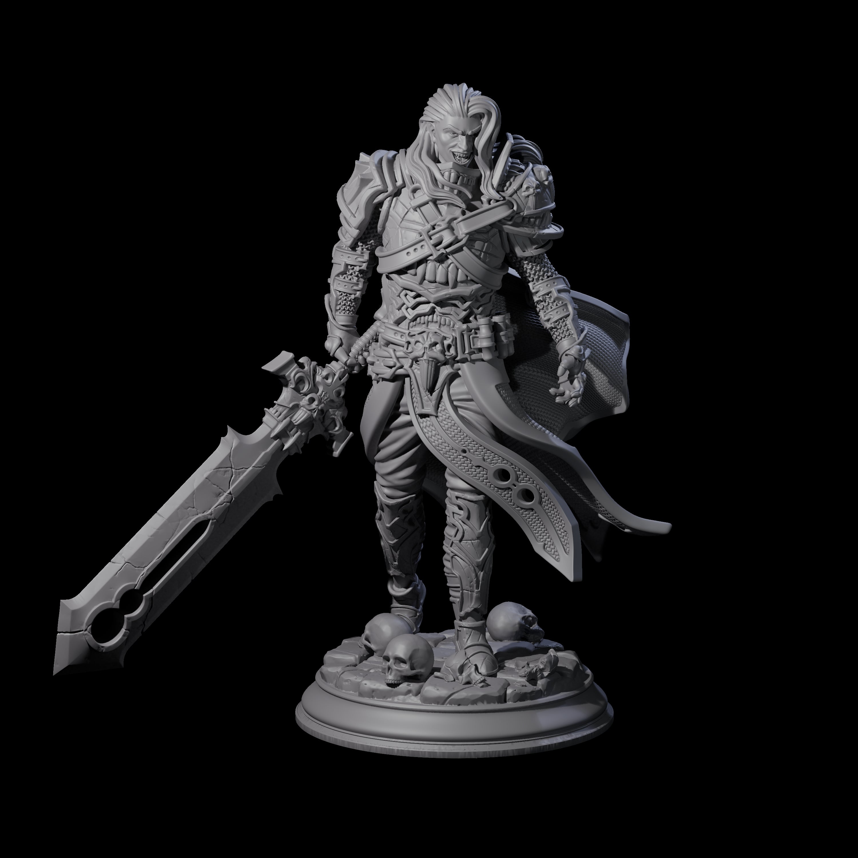 Savage Master Vampire Fighter Miniature for Dungeons and Dragons, Pathfinder or other TTRPGs