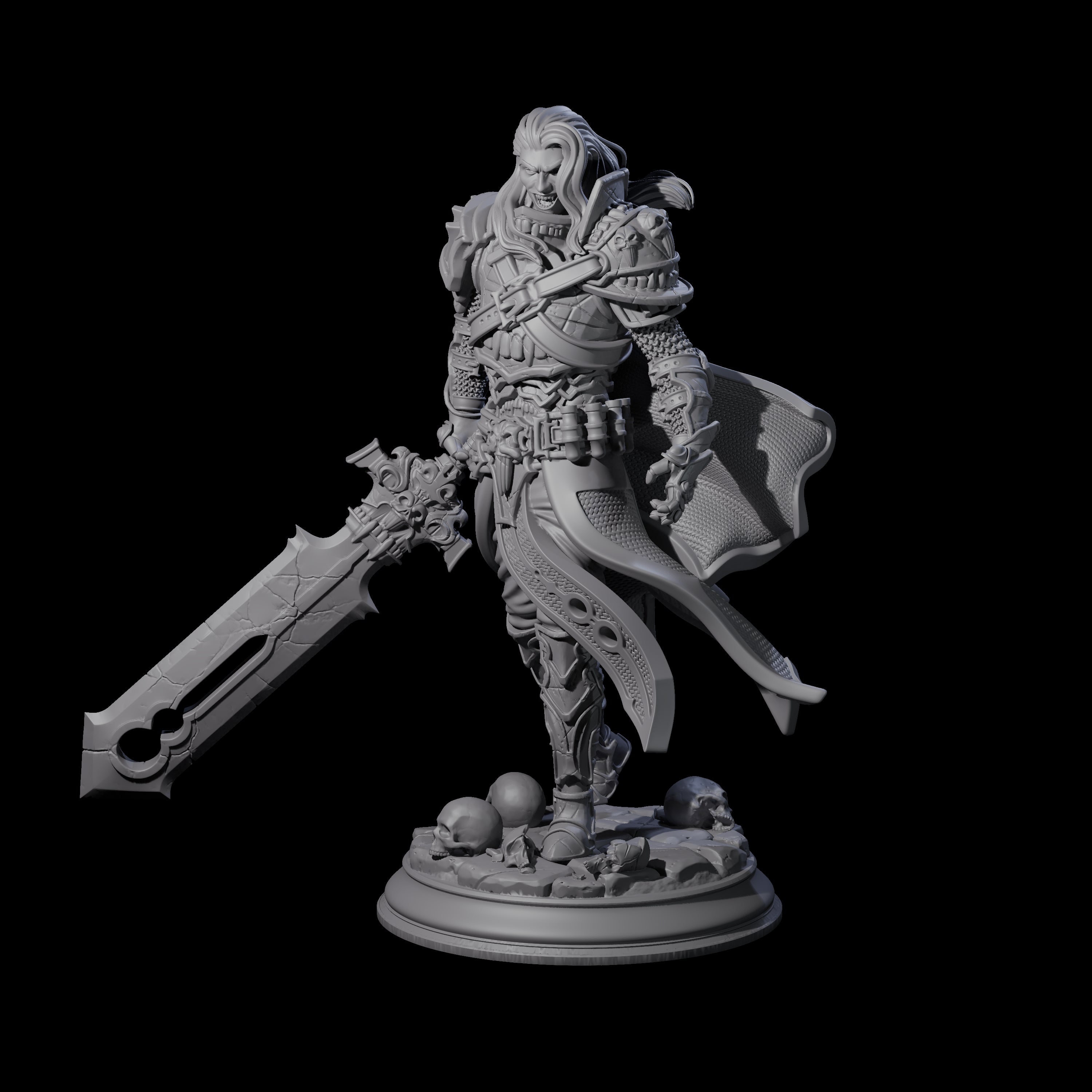 Savage Master Vampire Fighter Miniature for Dungeons and Dragons, Pathfinder or other TTRPGs