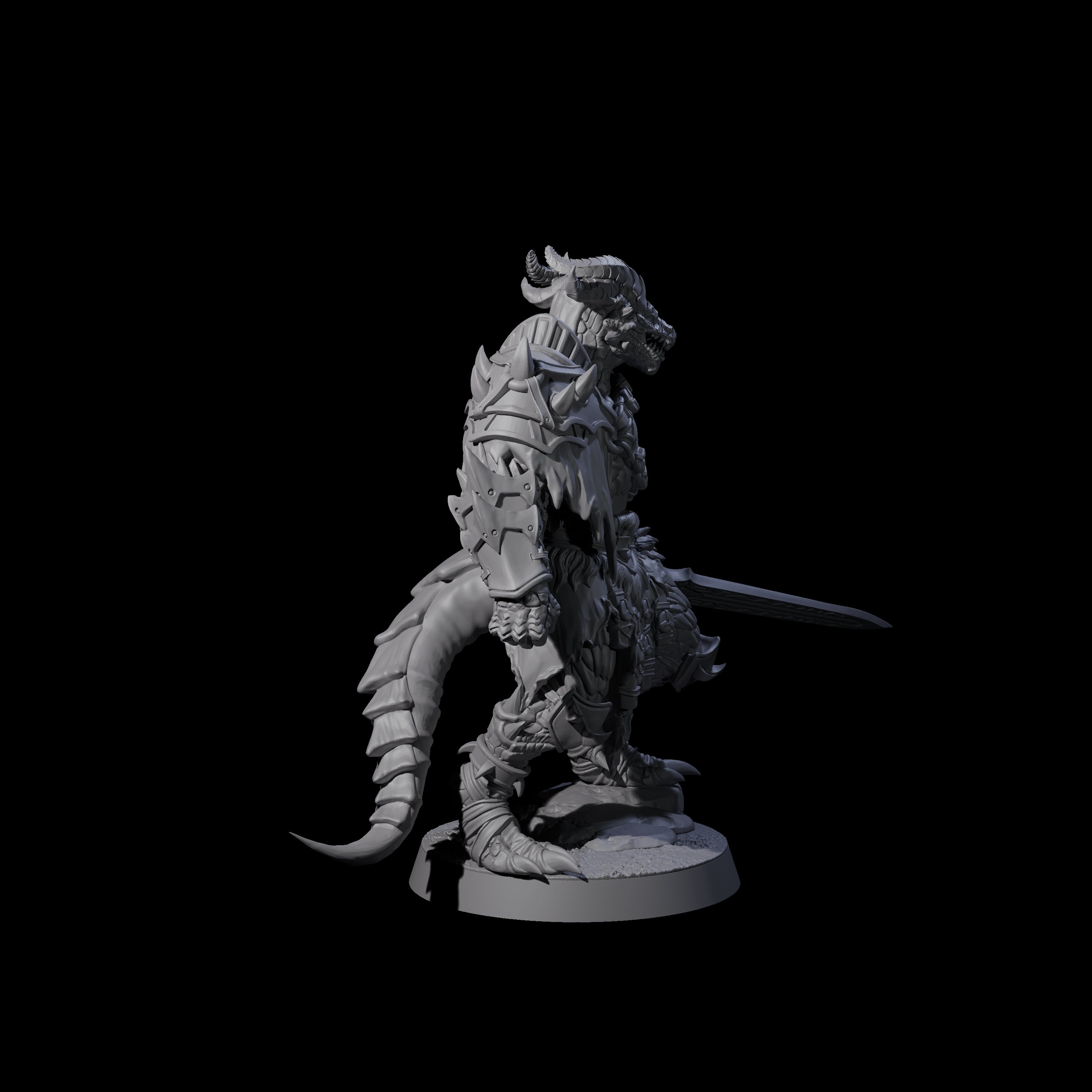 Scaled Dragonborn Swordsman Miniature for Dungeons and Dragons, Pathfinder or other TTRPGs