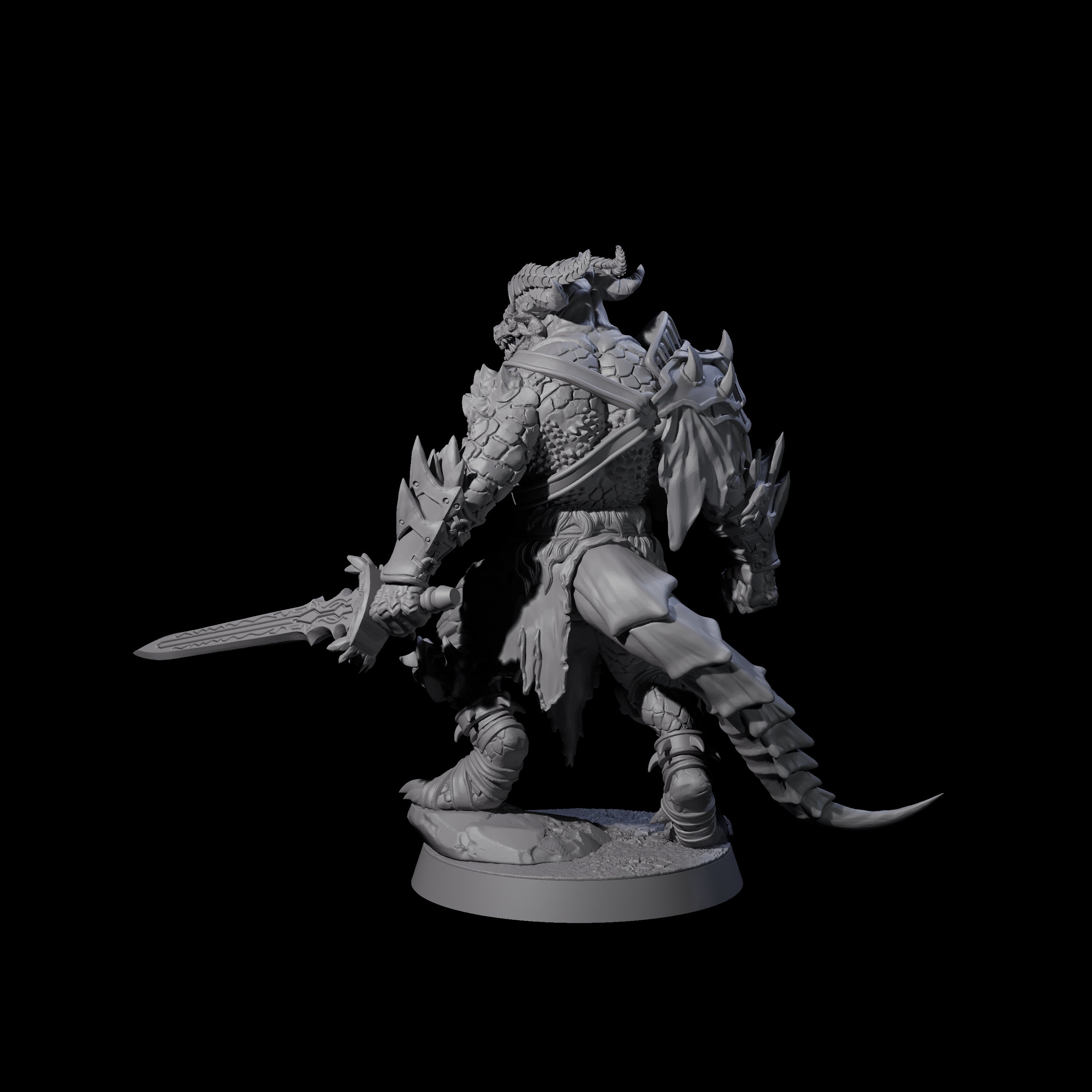 Scaled Dragonborn Swordsman Miniature for Dungeons and Dragons, Pathfinder or other TTRPGs
