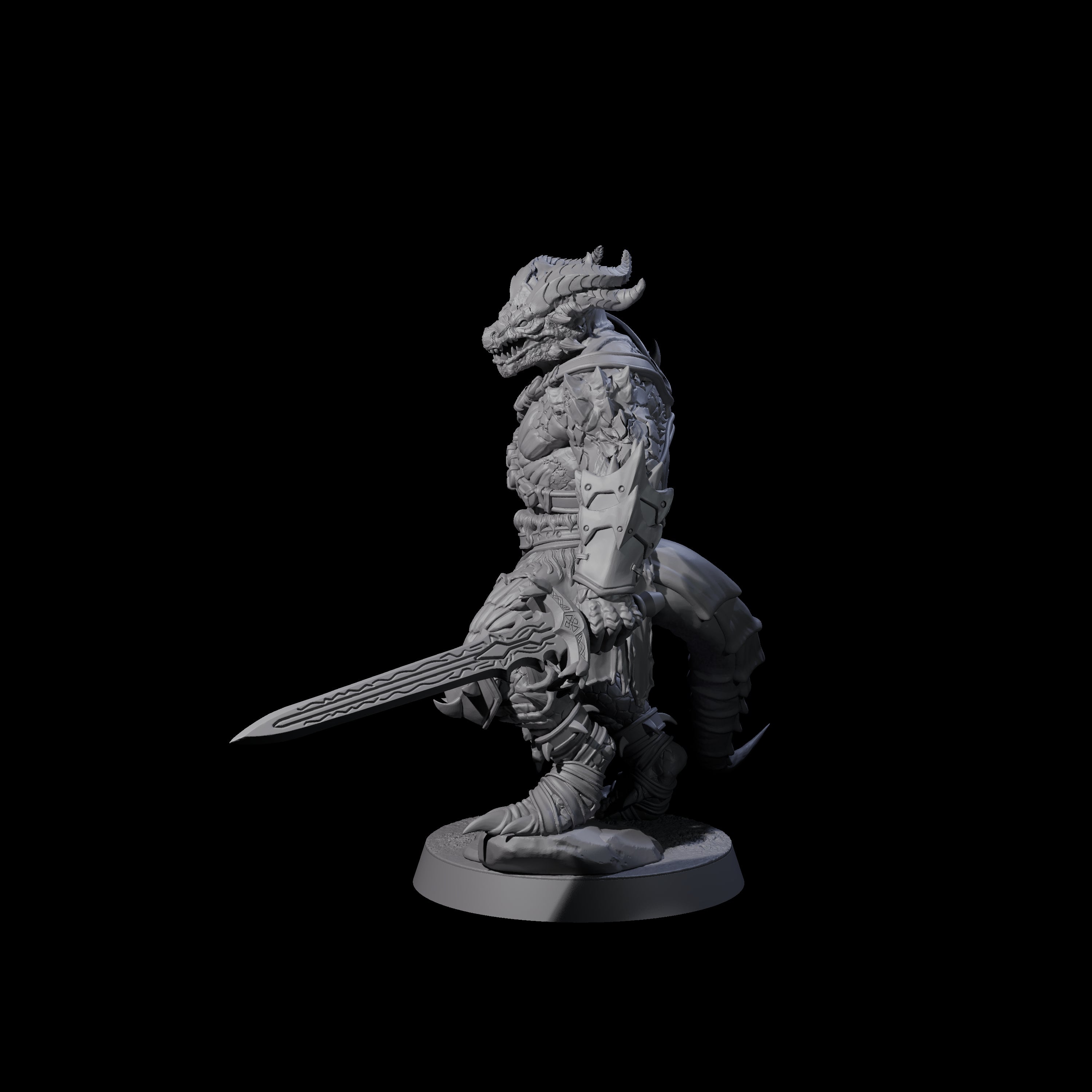 Scaled Dragonborn Swordsman Miniature for Dungeons and Dragons, Pathfinder or other TTRPGs