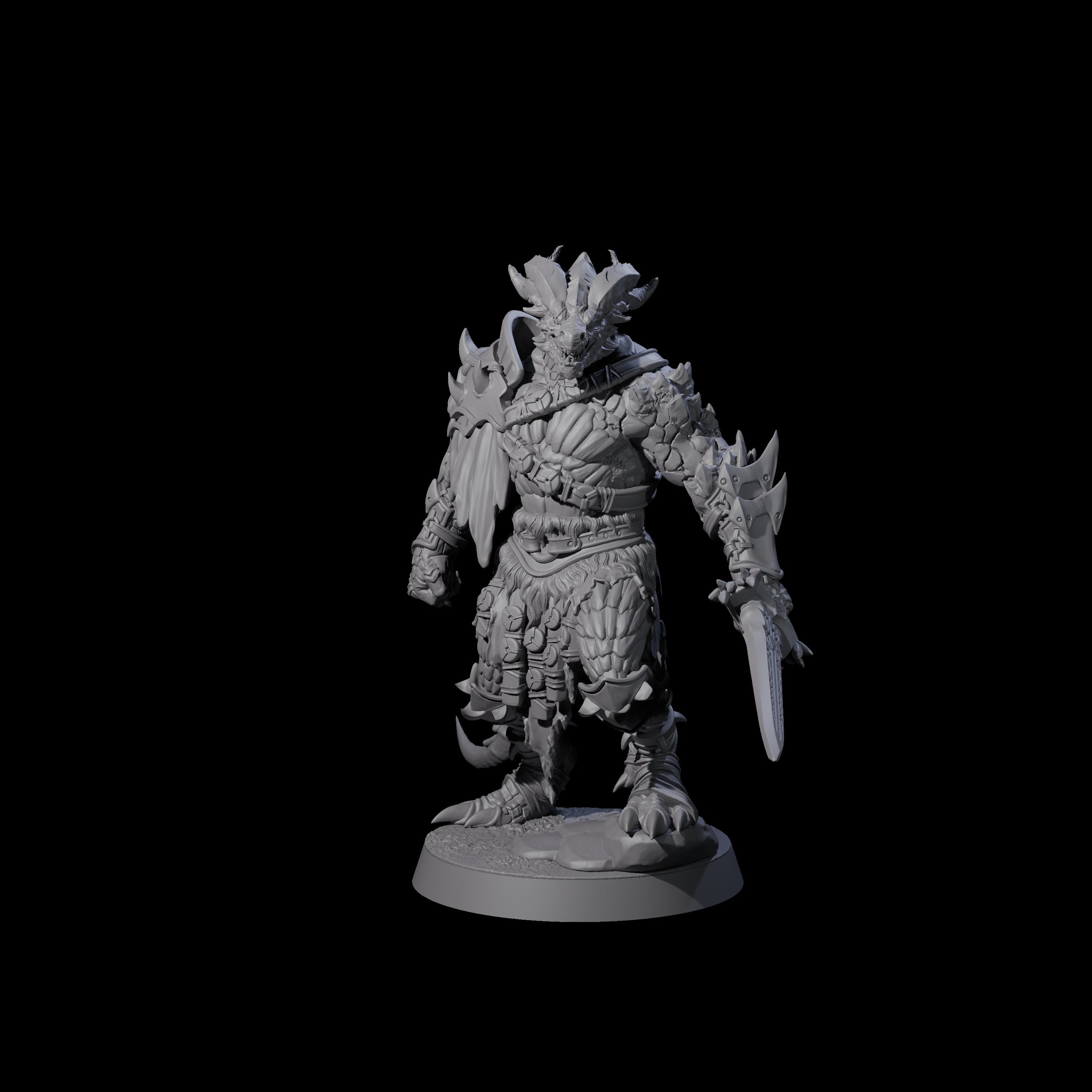 Scaled Dragonborn Swordsman Miniature for Dungeons and Dragons, Pathfinder or other TTRPGs