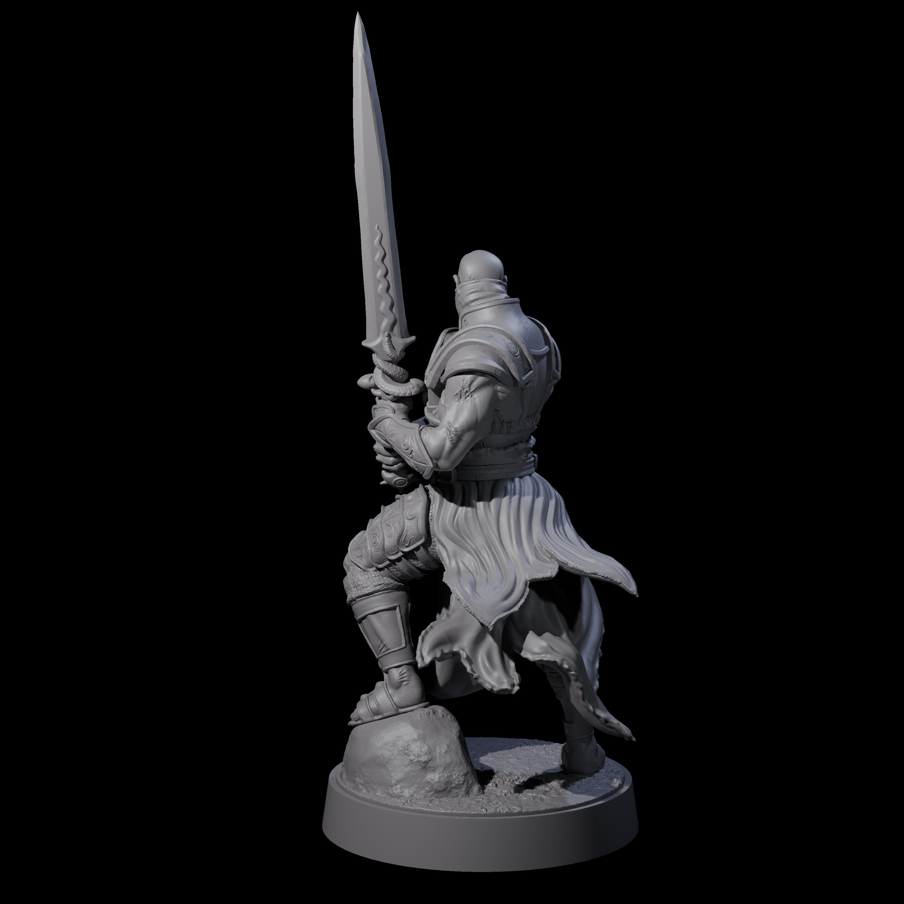 Scarred Barbarian Champion Miniature for Dungeons and Dragons, Pathfinder or other TTRPGs