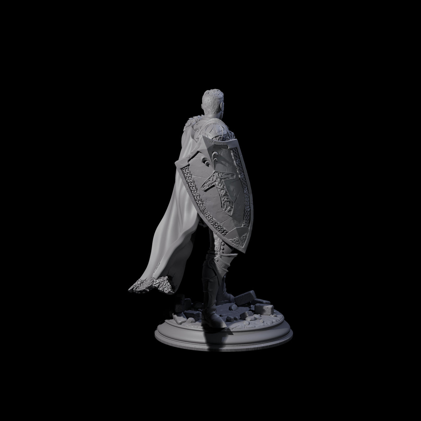 Scarred Knight Miniature for Dungeons and Dragons, Pathfinder or other TTRPGs