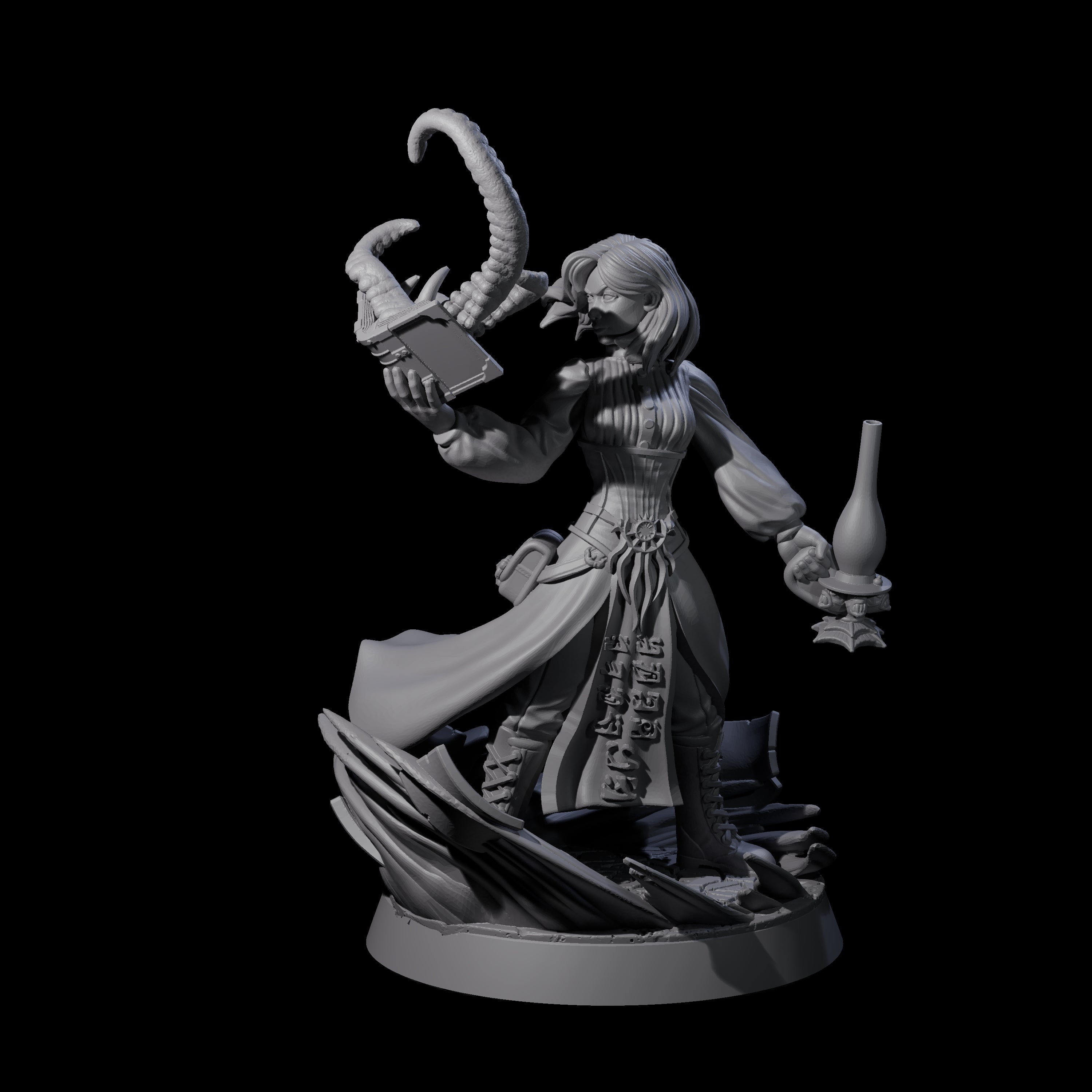 Scholarly Human Investigator Miniature for Dungeons and Dragons, Pathfinder or other TTRPGs