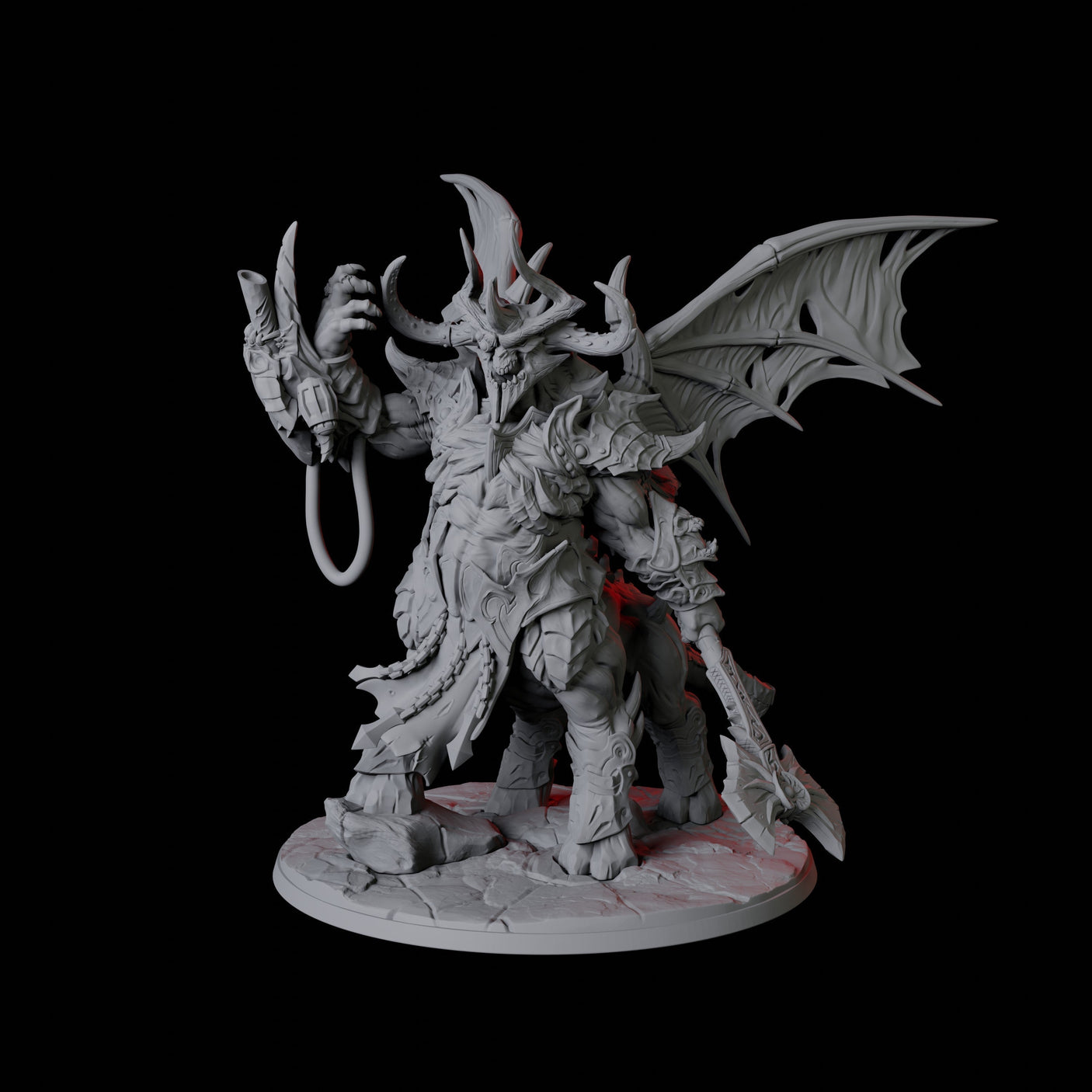 Sci-Fi Demon Lord Miniature for Dungeons and Dragons, Pathfinder or other TTRPGs
