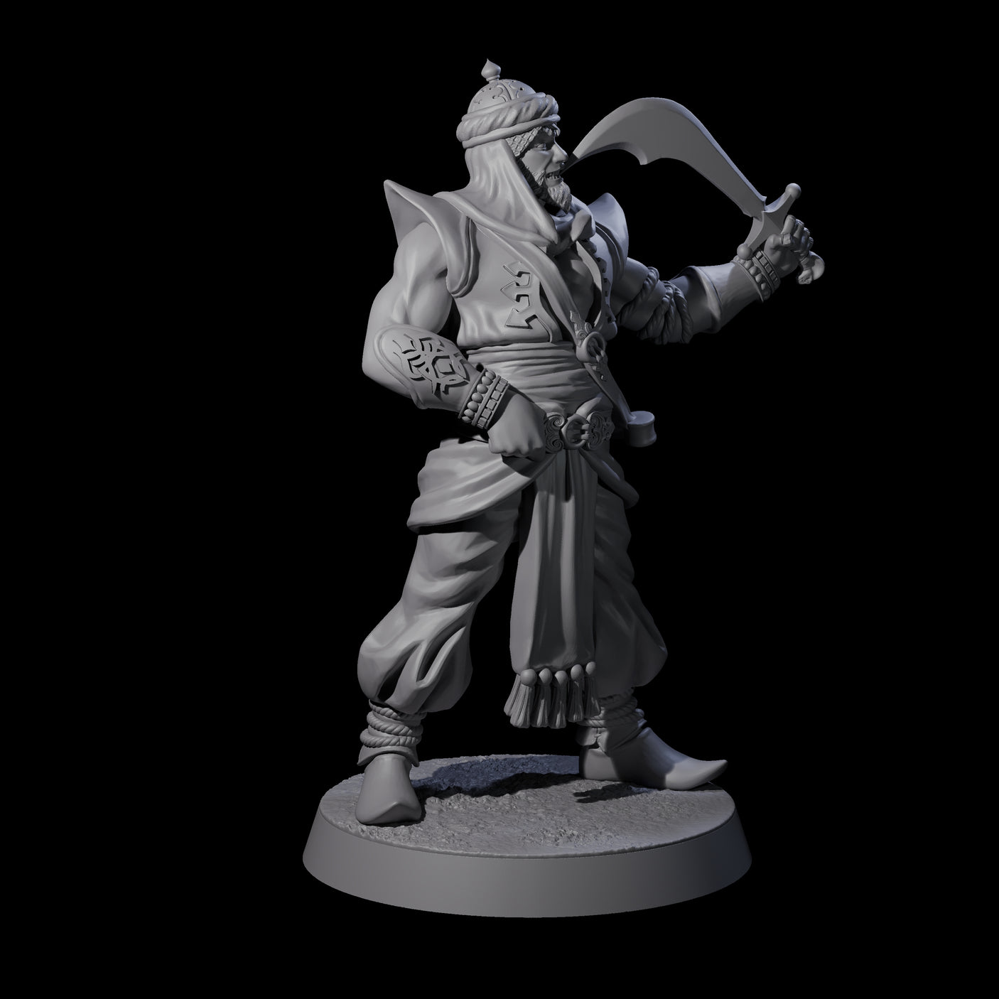 Scimitar Wielding Palace Guard A Miniature for Dungeons and Dragons, Pathfinder or other TTRPGs