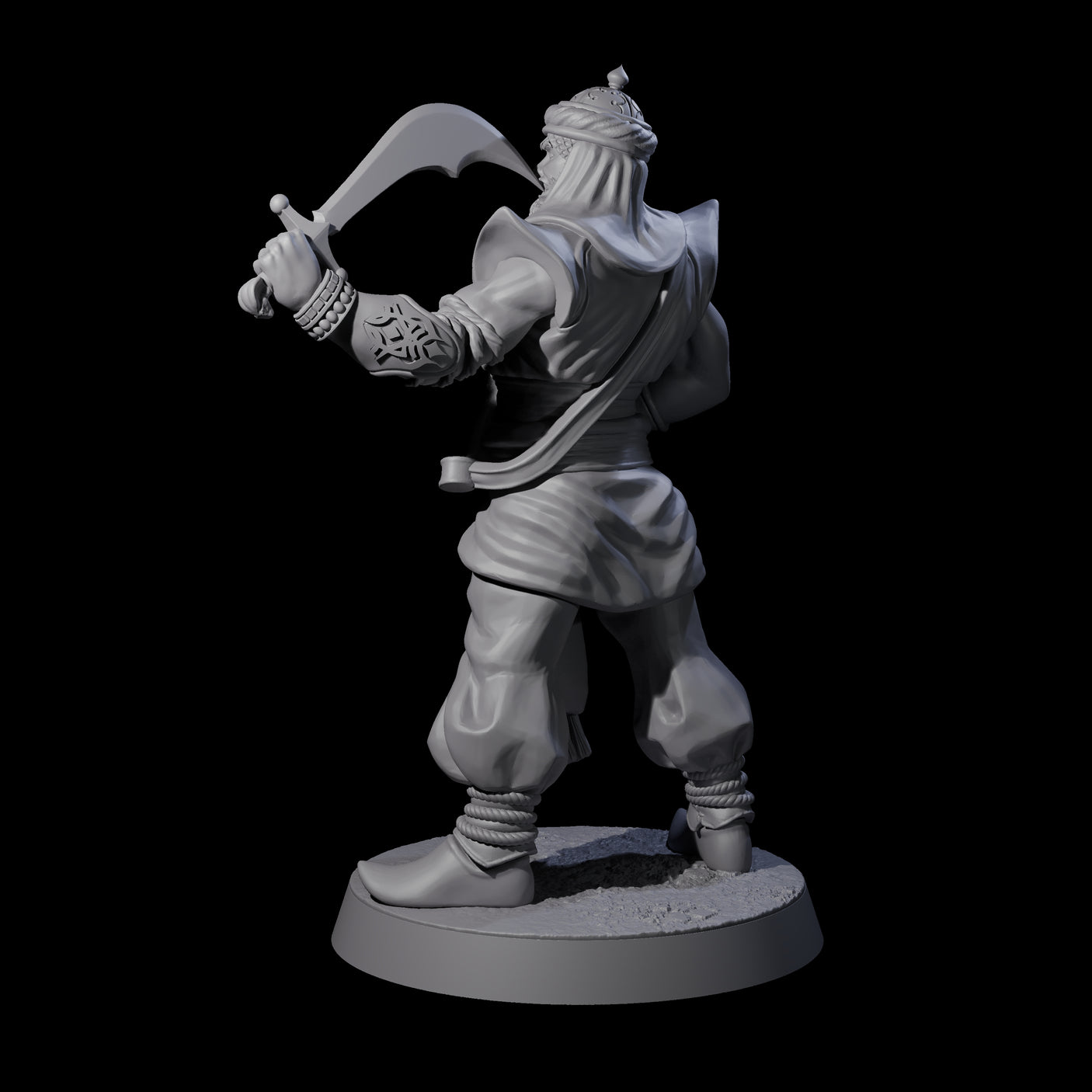 Scimitar Wielding Palace Guard A Miniature for Dungeons and Dragons, Pathfinder or other TTRPGs