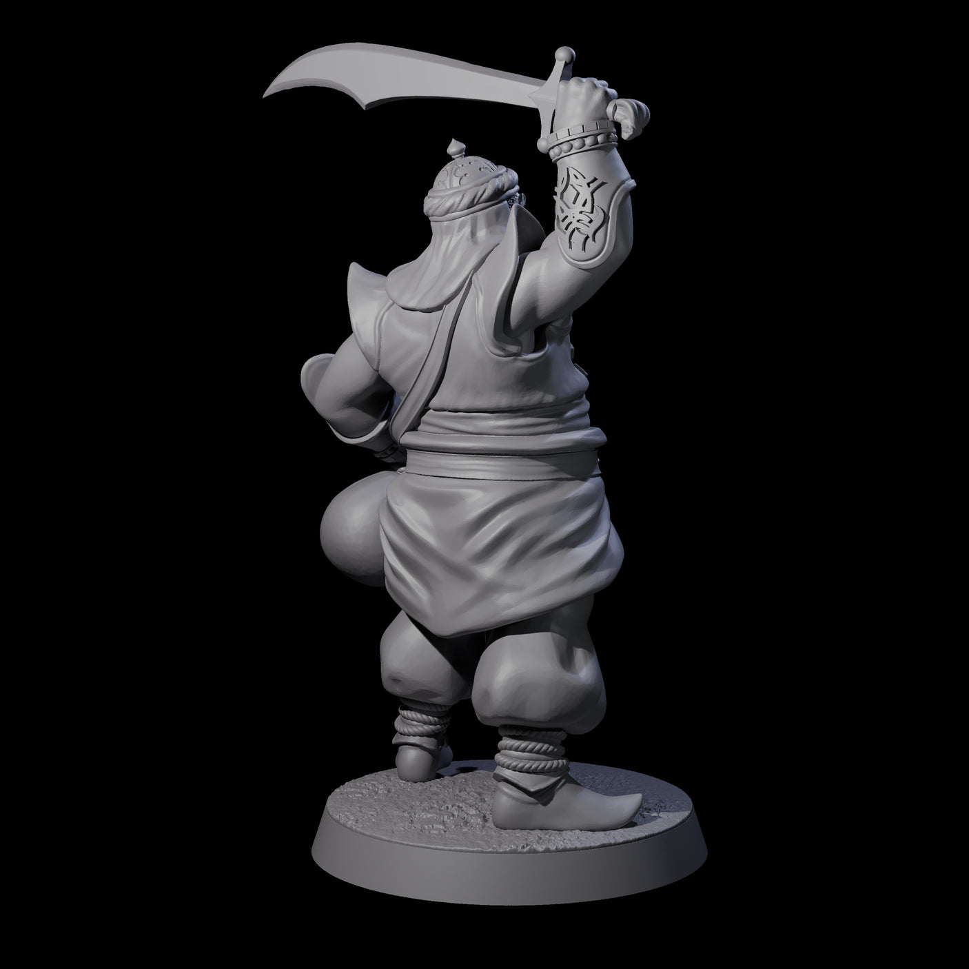 Scimitar Wielding Palace Guard B Miniature for Dungeons and Dragons, Pathfinder or other TTRPGs