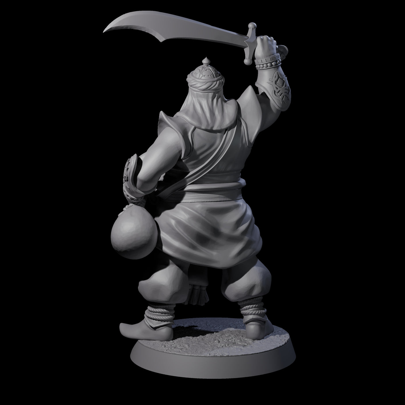 Scimitar Wielding Palace Guard B Miniature for Dungeons and Dragons, Pathfinder or other TTRPGs