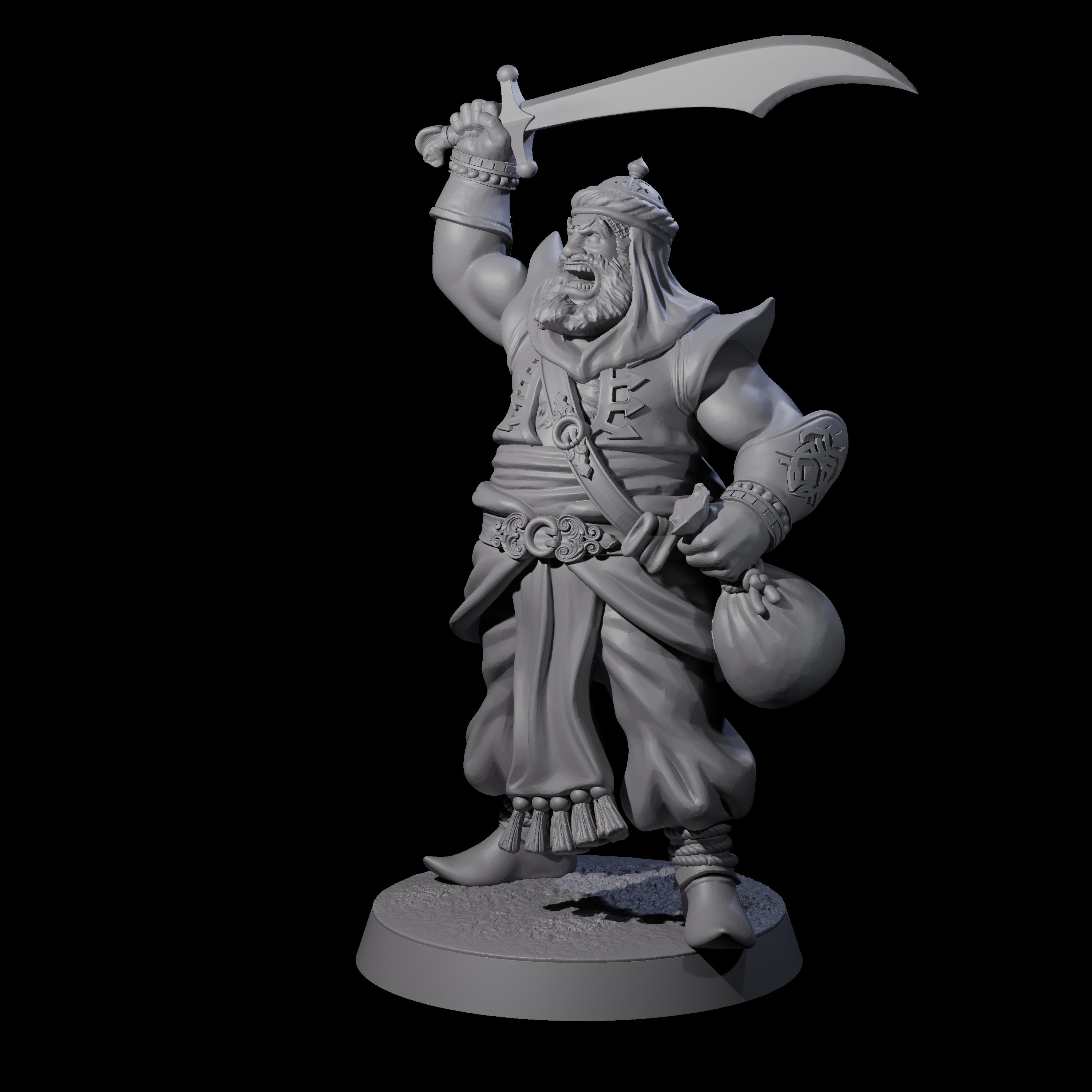 Scimitar Wielding Palace Guard B Miniature for Dungeons and Dragons, Pathfinder or other TTRPGs