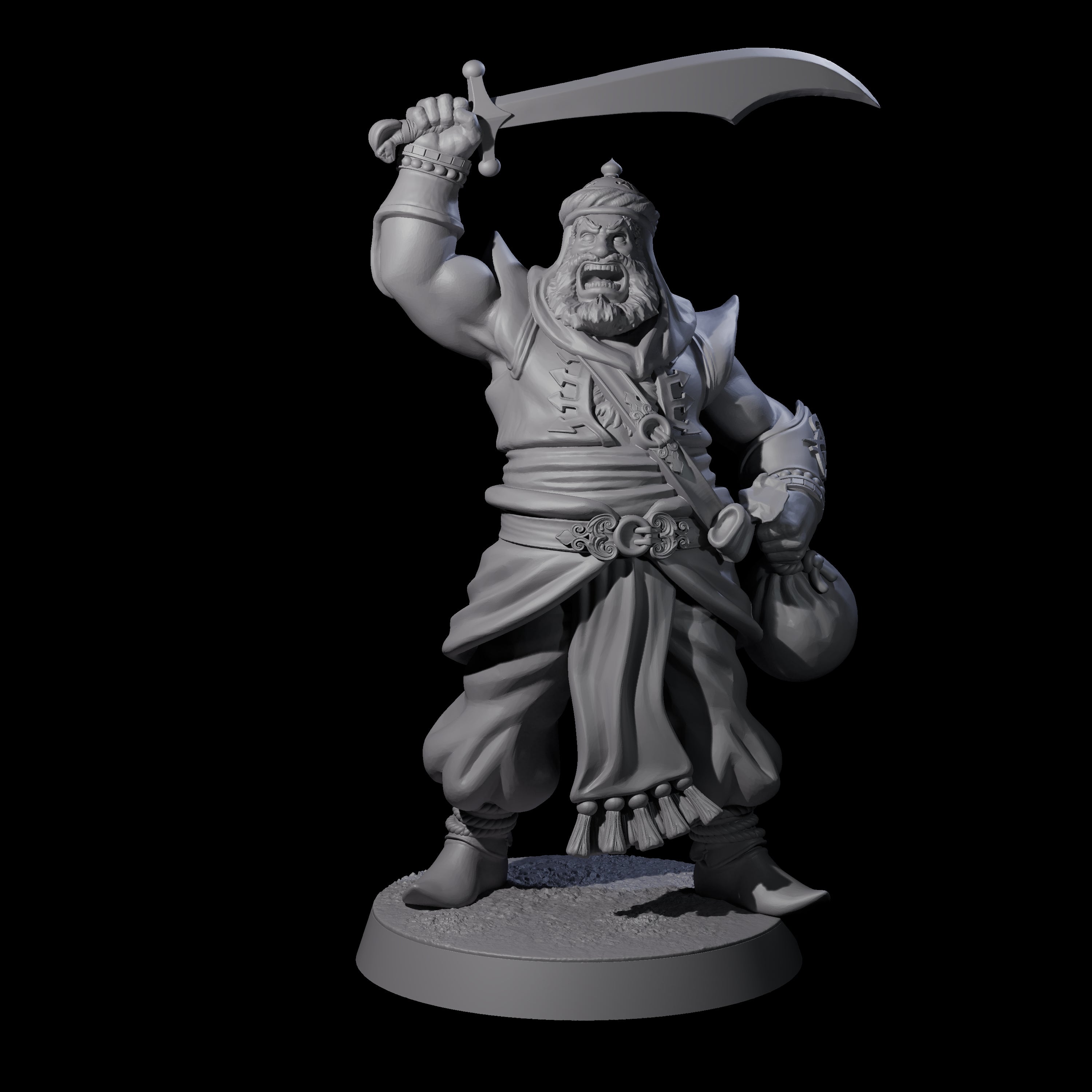 Scimitar Wielding Palace Guard B Miniature for Dungeons and Dragons, Pathfinder or other TTRPGs